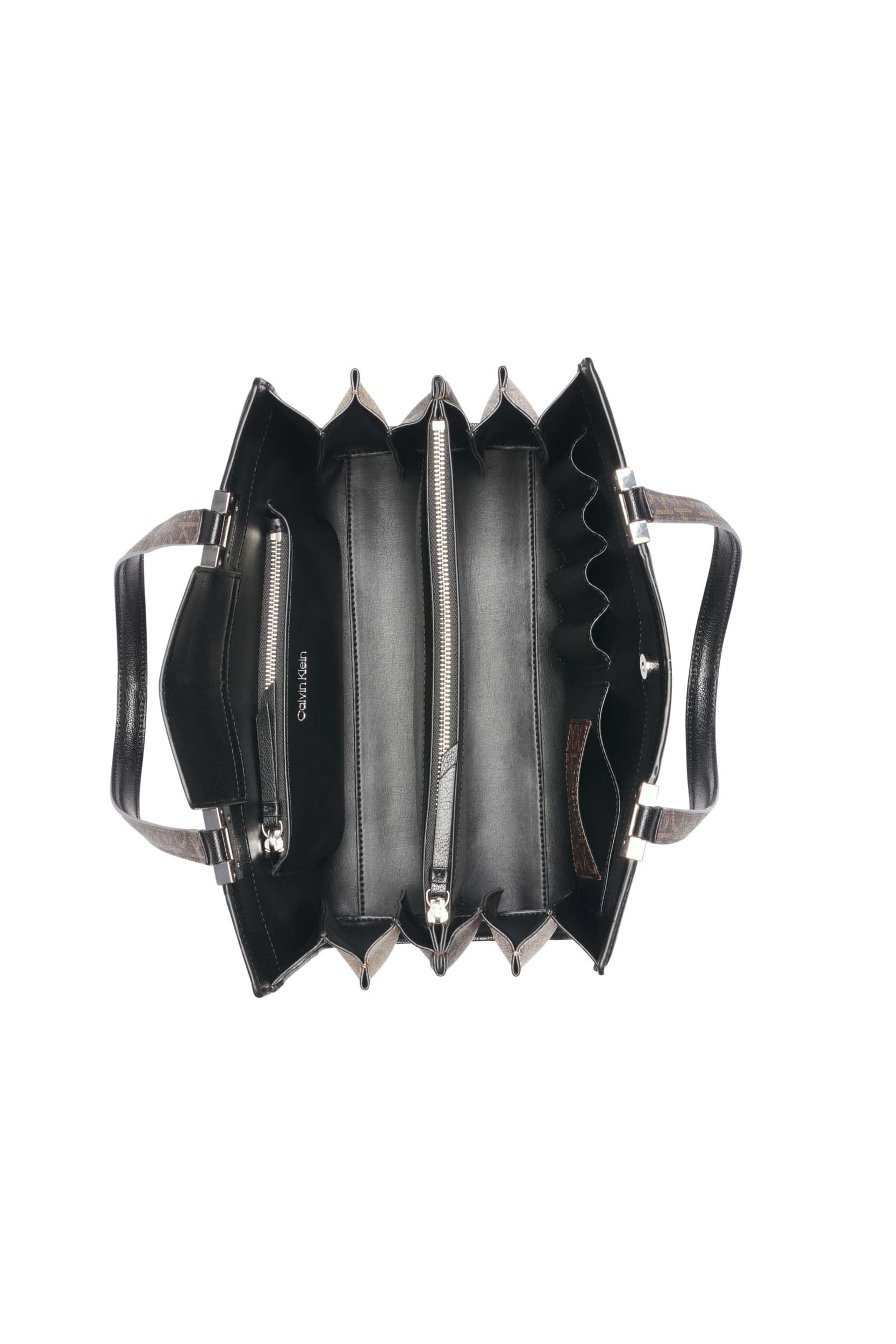 Calvin Klein Palm Triple Compartment Organizational Tote Bag - Stylish Work & Travel Laptop Tote for Women | Perfect for Office, Commute & Business Trips