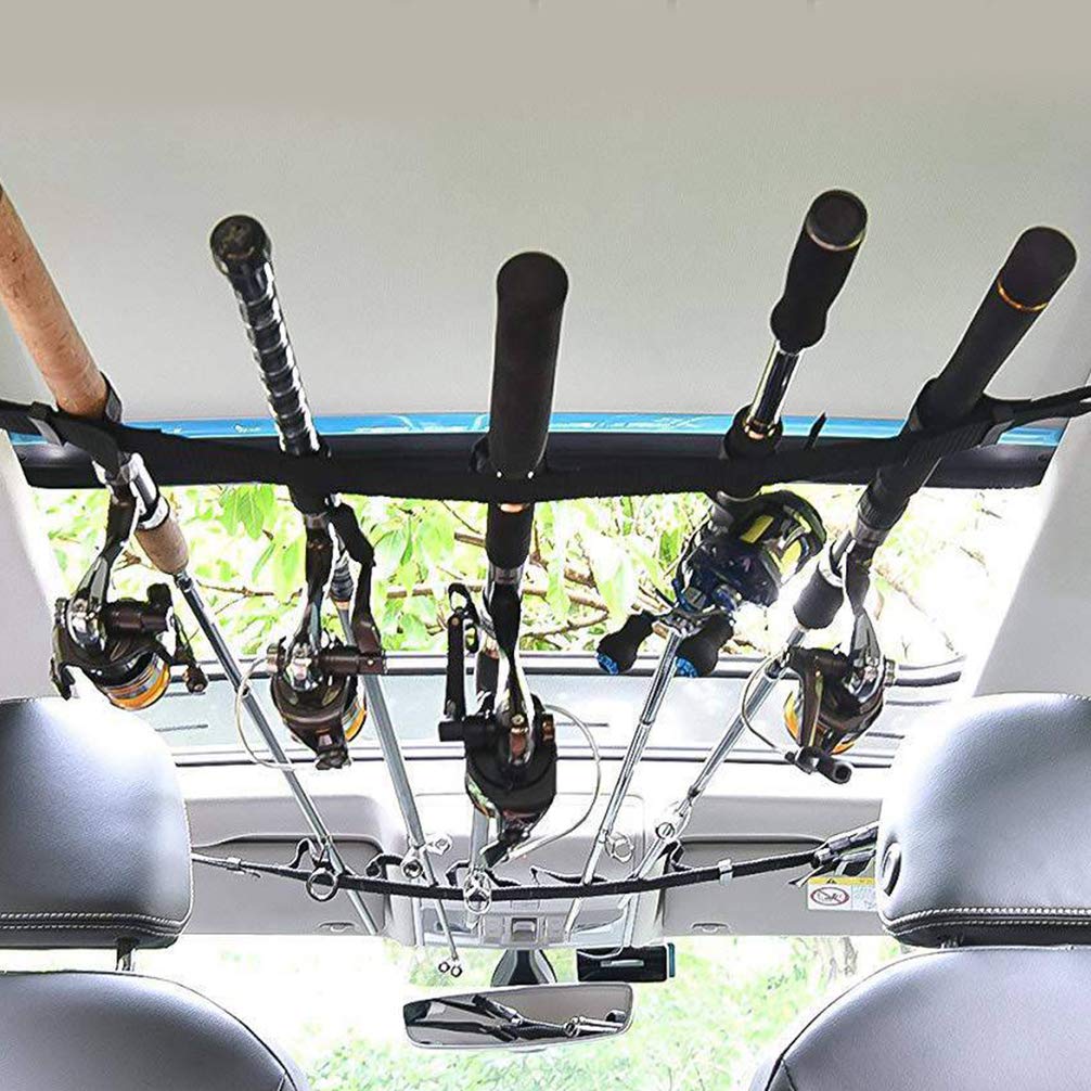 LIOOBO 1-Piece Car Fishing Rod Holder - Adjustable Cable Tie Mount for Fly Rods, Fishing Poles & Tackles | Secure Vehicle Organizer for Road Trips & Outdoor Adventures