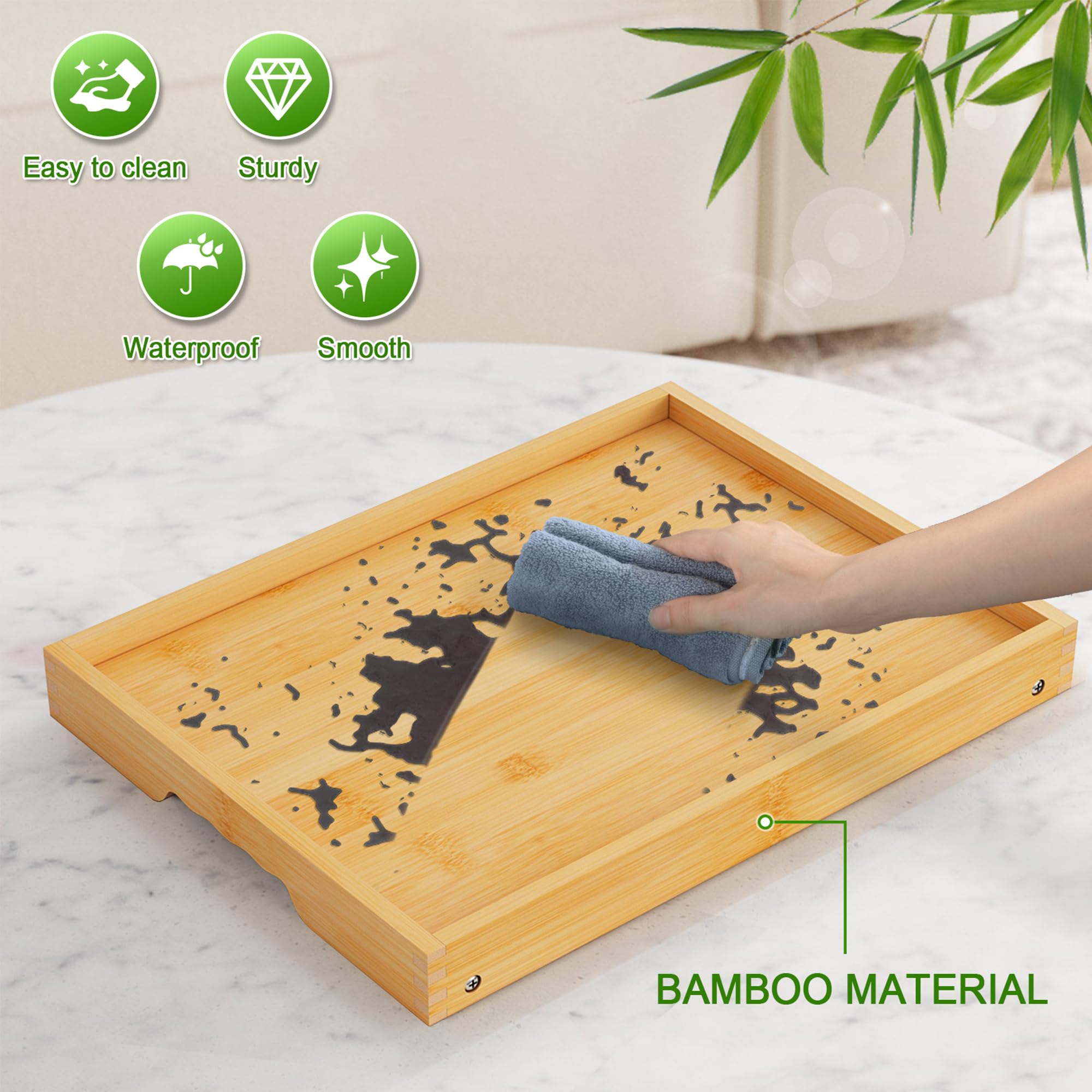 **Foldable Bamboo Bed Tray Table - Portable Breakfast in Bed Tray, Kitchen Serving Tray, Sofa Snack Tray & Laptop Desk (Medium Size) - Perfect for Home, Office & Dorm Use**