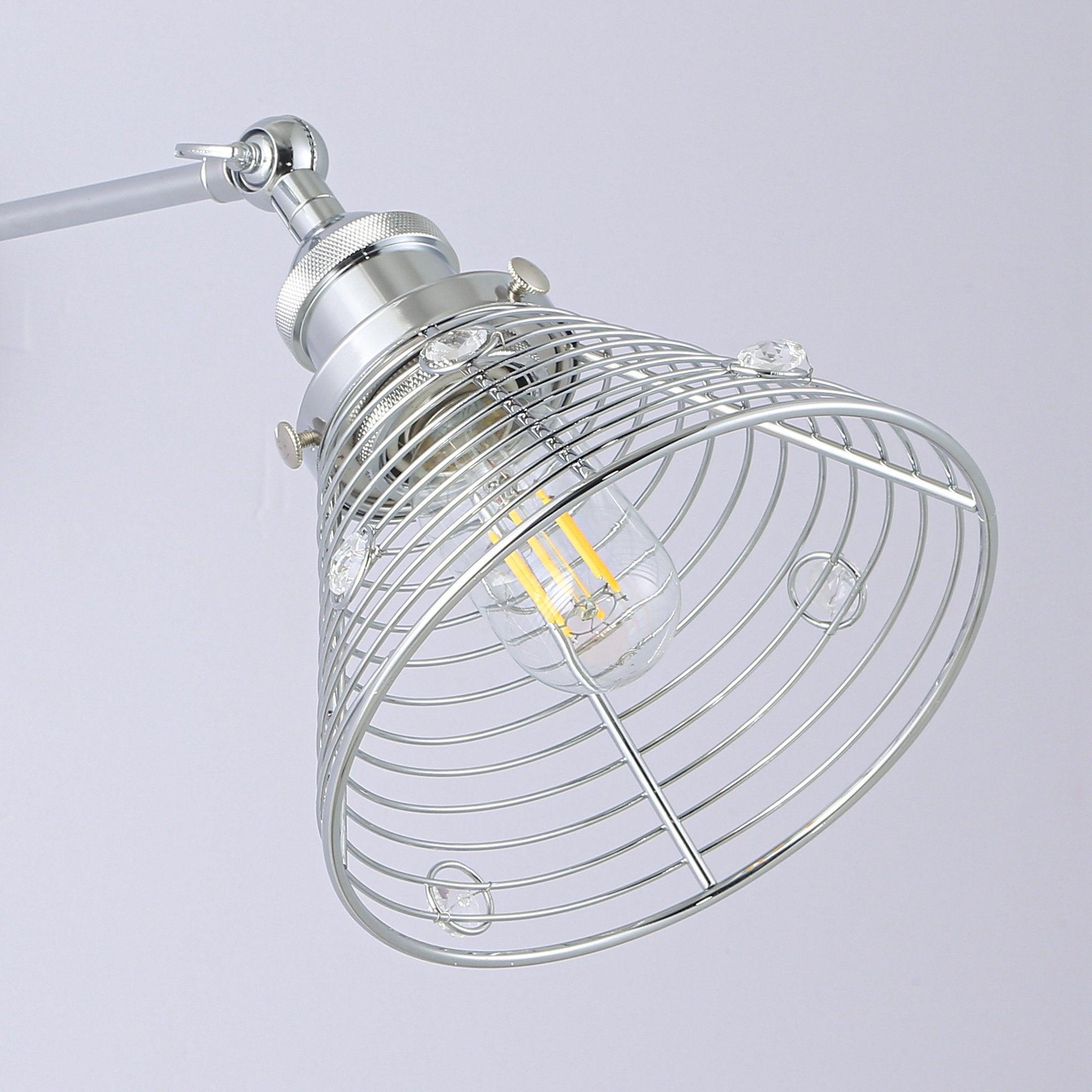 Modern Silver Wall Sconce Light - Single Bulb Fixture for Bedroom, Living Room, or Hallway Lighting