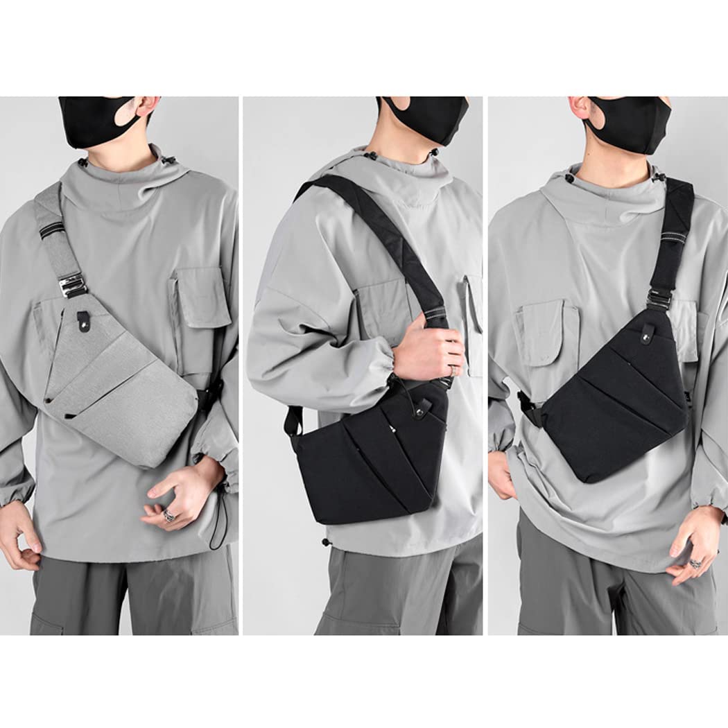 Anti-Theft Sling Crossbody Bag for Women & Men - Waterproof & Slim Flex Purse with Secure Design - Perfect for Travel, Gym & Daily Use (Black, Right Shoulder)