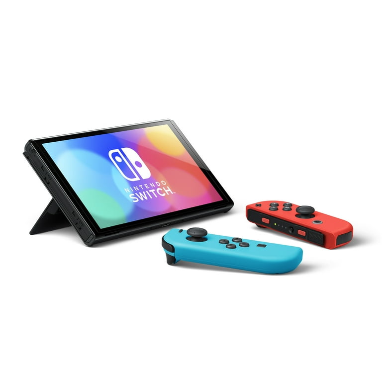 Nintendo Switch OLED Model - Red & Blue Joy-Con Controllers - Portable Gaming Console for Home & Travel Entertainment