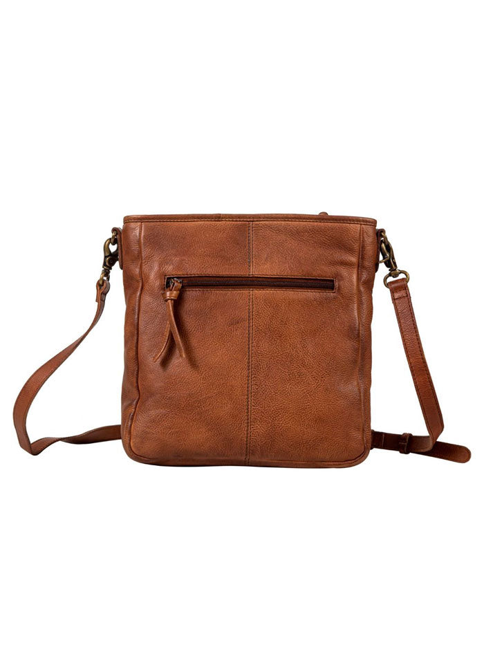 Myra Bag S 8135 Women's Santa Clara Canyon Stitched Leather Handbag in Brown - Perfect for Work, Travel & Everyday Use