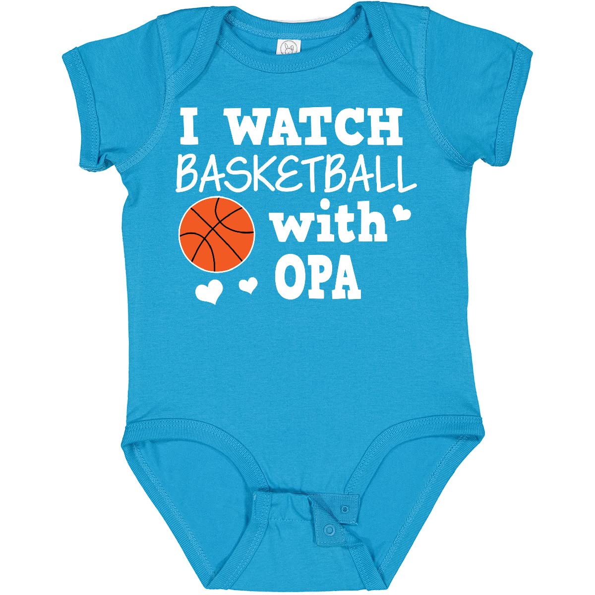 Inktastic I Watch Basketball with Opa Baby Bodysuit - Cute Basketball Fan Outfit for Infants & Toddlers - Perfect for Game Day, Family Photos & Grandparent Bonding Moments