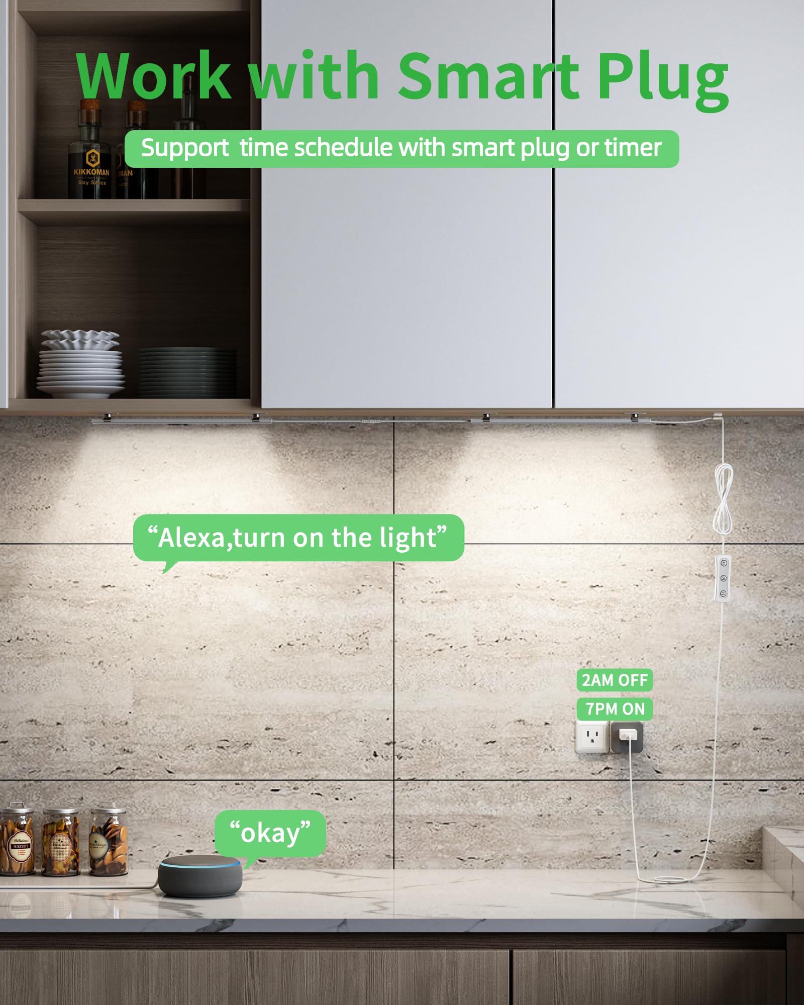 Dimmable Under Cabinet LED Lighting Kit - 3 Pack 12 Inch Plug-in USB Light Strips, 6000K Cold White Linkable Light Bars for Kitchen, Desk, Sink & Workbench | Perfect for Task Lighting, Countertop Illumination & Workspace Visibility