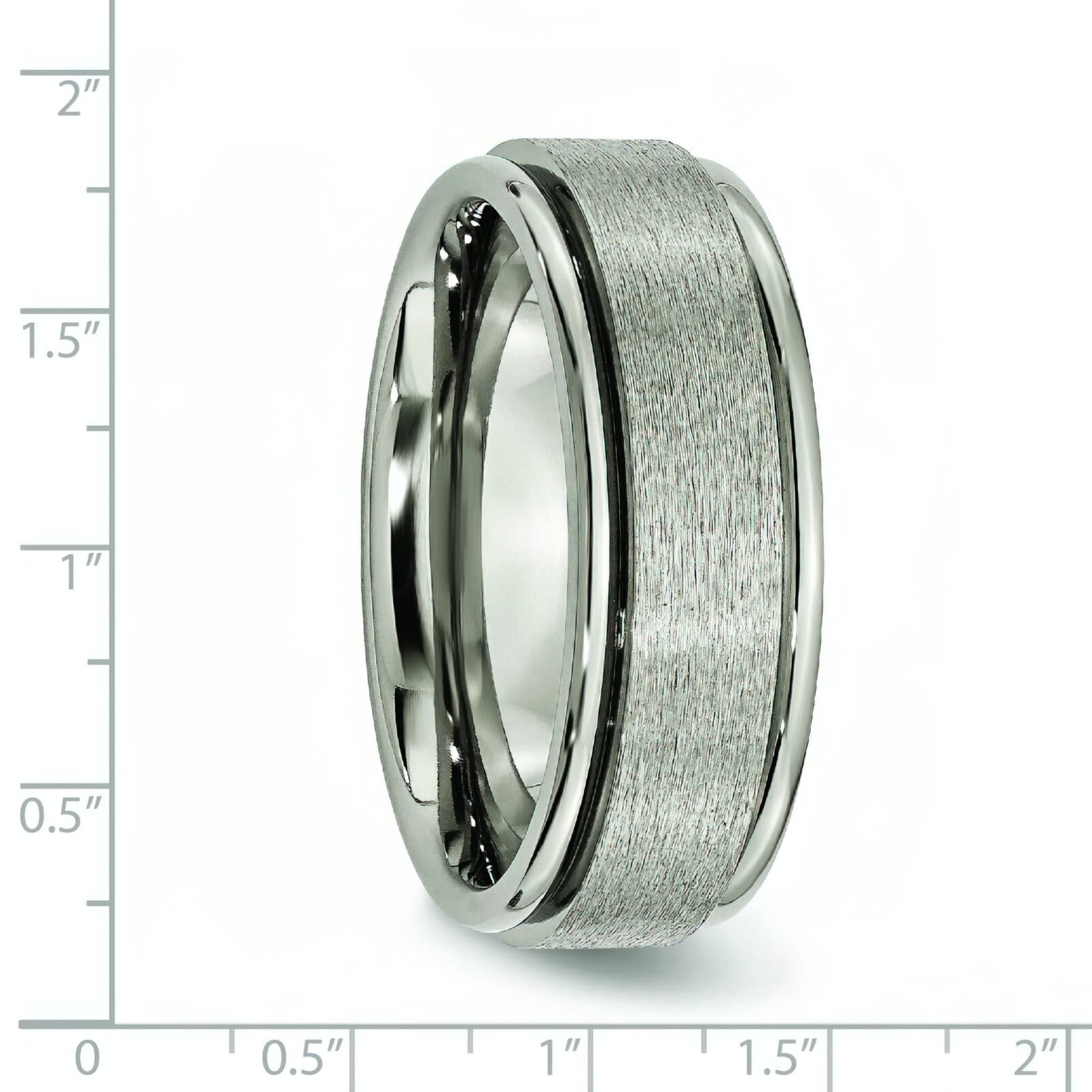 8mm Titanium Satin Finish Men's Wedding Ring Band - Size 12 - Durable & Comfortable for Everyday Wear & Special Occasions