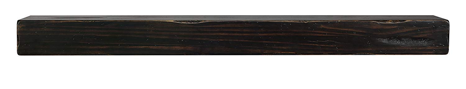 Pearl Mantels 412-72-20 The Shenandoah 72-Inch Wooden Shelf/Mantel - Espresso Rustic Distressed Finish - Perfect for Fireplace Mantel Decor, Living Room, Bedroom & Farmhouse Style Home Decor