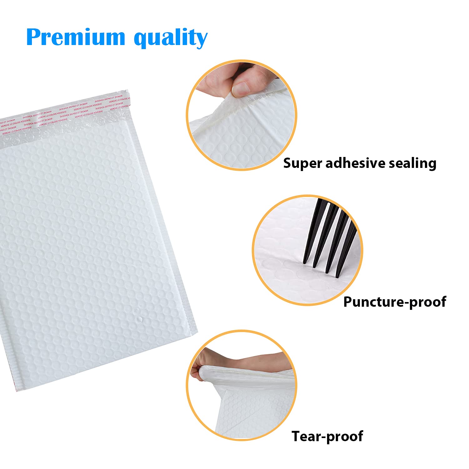 Immuson White 9.5 x 13.5 Inch Poly Bubble Mailers - 25 Pack | Padded Self-Seal Shipping Envelopes for Ecommerce, Small Business & Online Sellers | Perfect for Shipping Jewelry, Books, Documents & Small Items