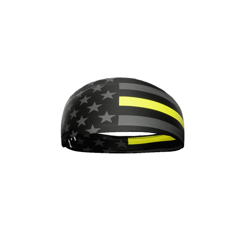 Thin Yellow Line Headband - Support EMS & Security Personnel - Comfortable Stretchable Headband for Workouts, Running & Daily Wear