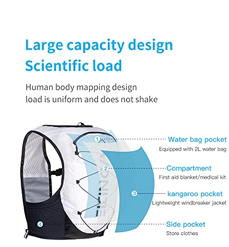 Men's & Women's Hydration Backpack - 18L Large Capacity Running Vest with 500ML Water Bladder - Perfect for Marathon, Hiking, Cycling & Outdoor Sports - Stay Hydrated During Workouts & Adventures