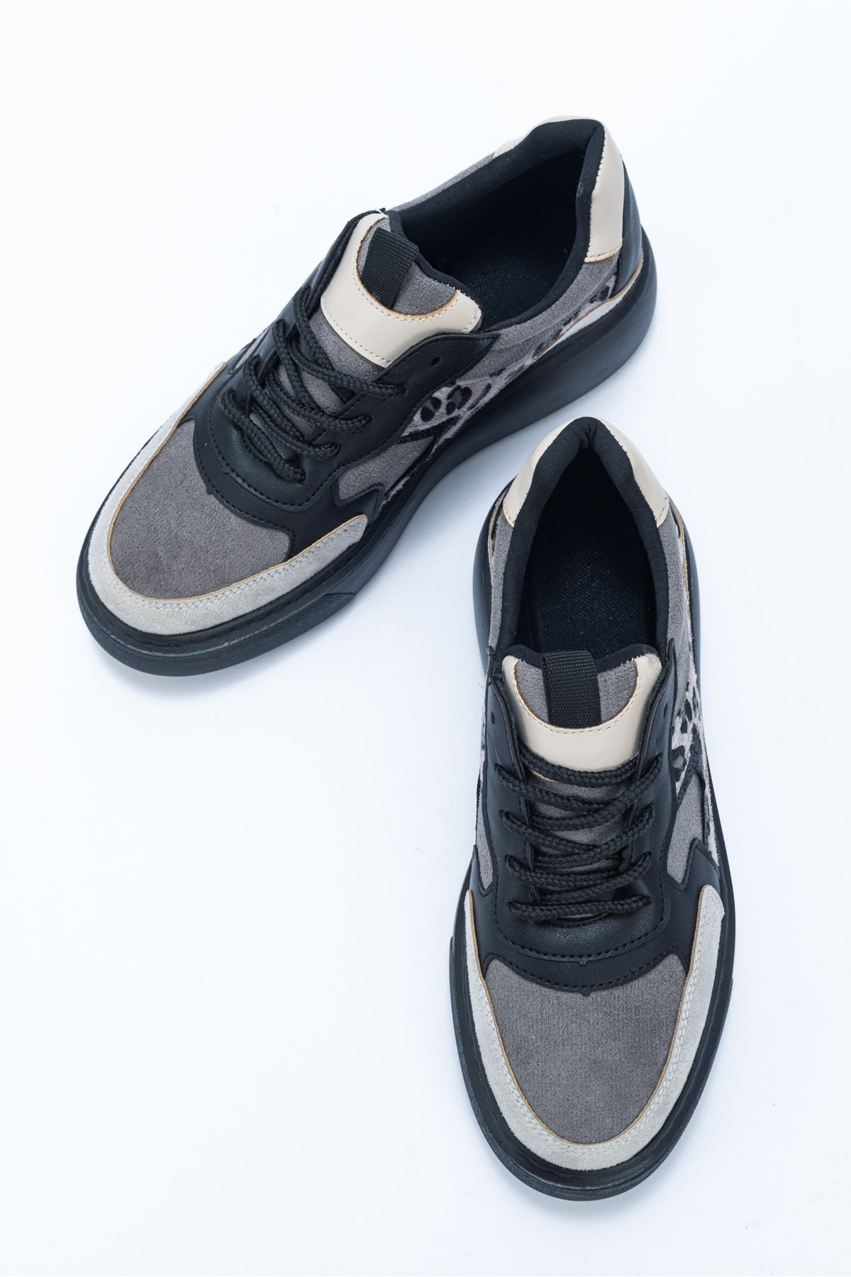 Ida Dark Grey Platform Sneakers for Women - Chunky Comfortable Casual Shoes | Perfect for Streetwear, Daily Wear & Fashion Outfits