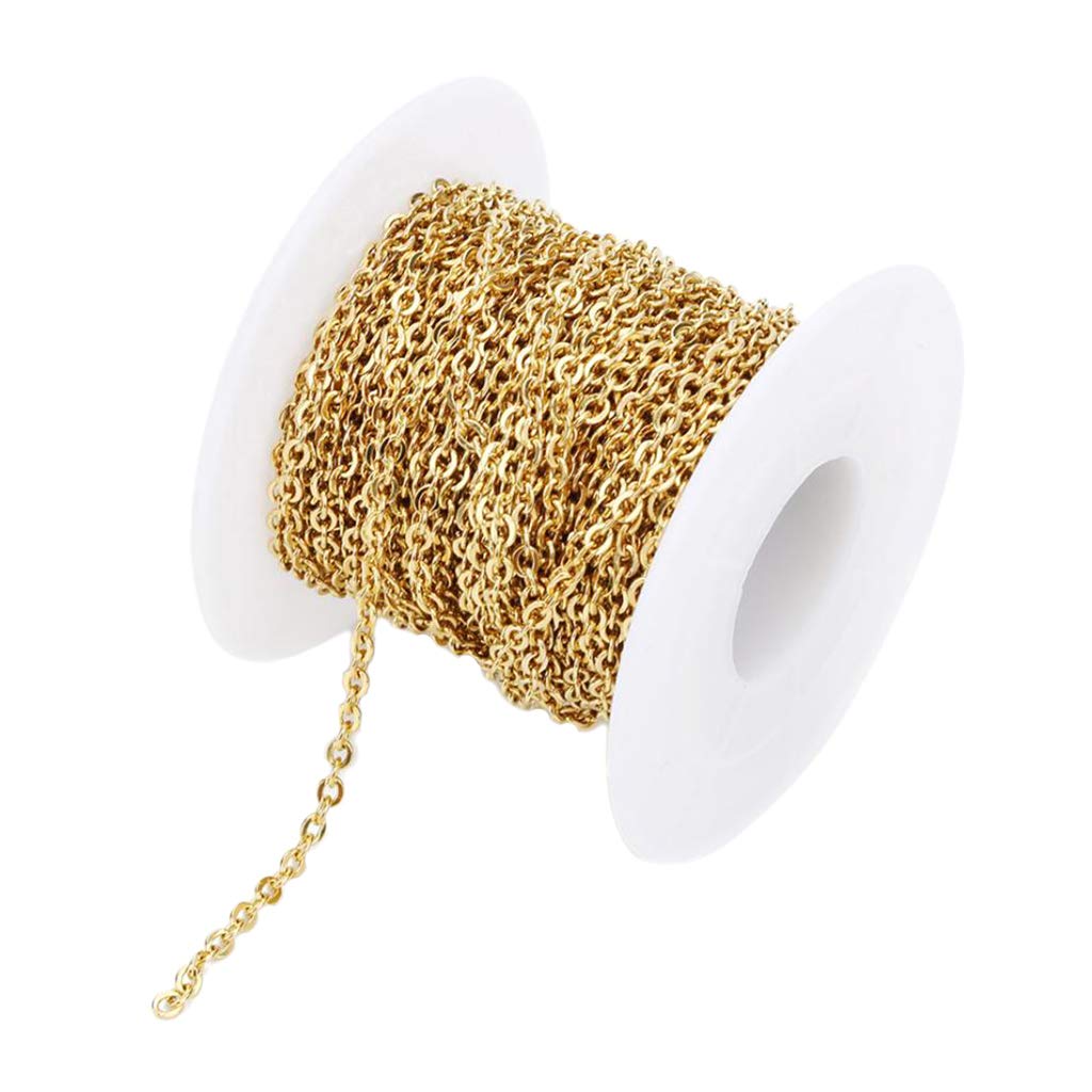 HOSD AS 1 Roll 2.5mm Jewelry Making Chains - DIY Cable Chains for Necklaces, Bracelets & Crafting Accessories - Perfect for Beading, Pendants & Handmade Jewelry Projects