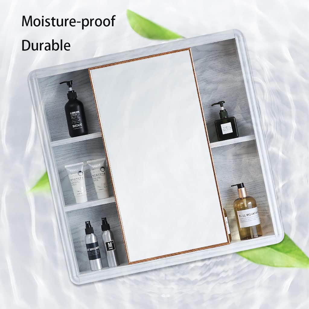 White Bathroom Mirror Cabinet - 23.5 x 27.5 Inch Wall Mount Medicine Cabinet with Storage - Perfect for Small Bathrooms, Vanities & Modern Home Decor