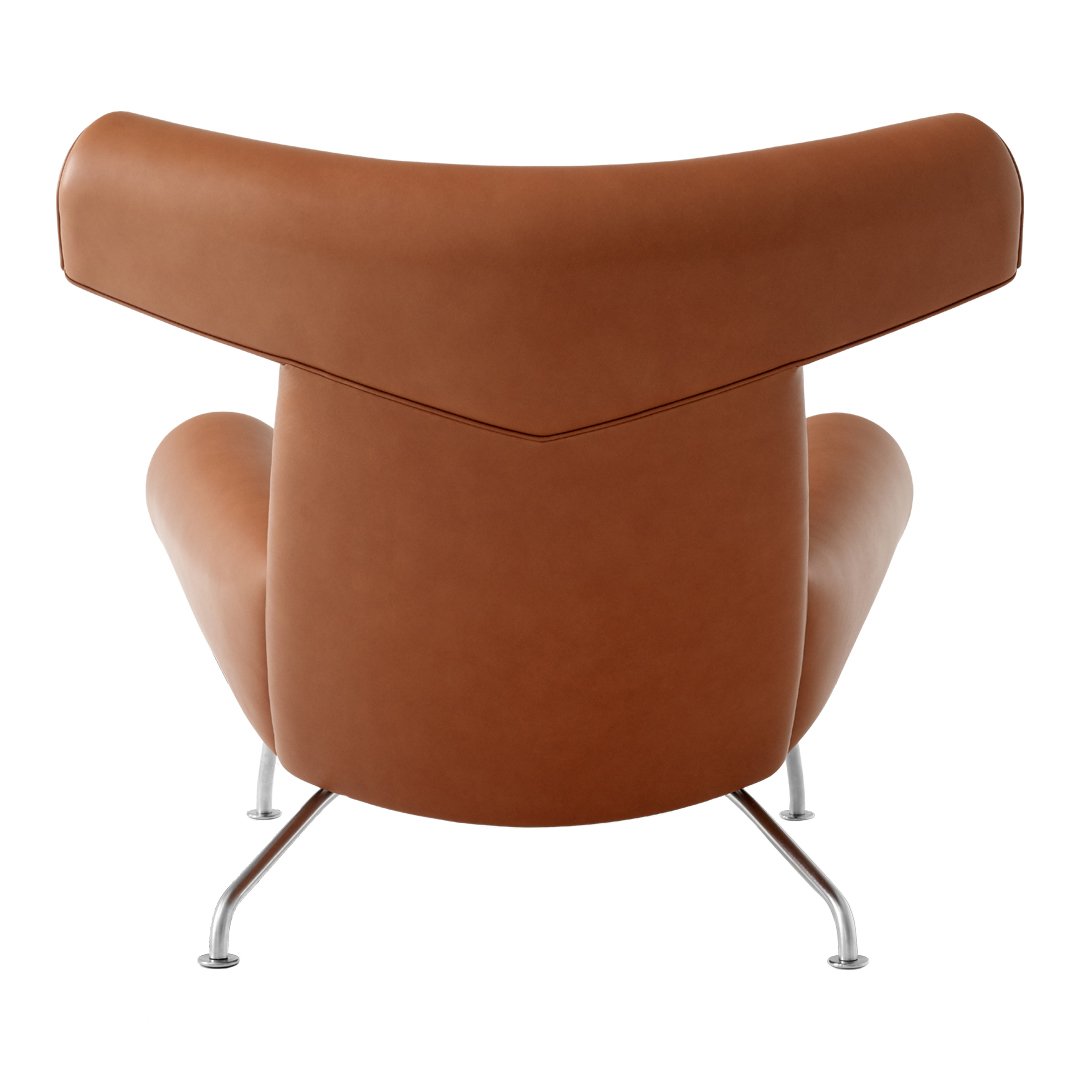 Erik Jørgensen Wegner Ox Chair - Mid Century Modern Leather Lounge Chair for Living Room, Office & Reading Nook - Scandinavian Design Replica