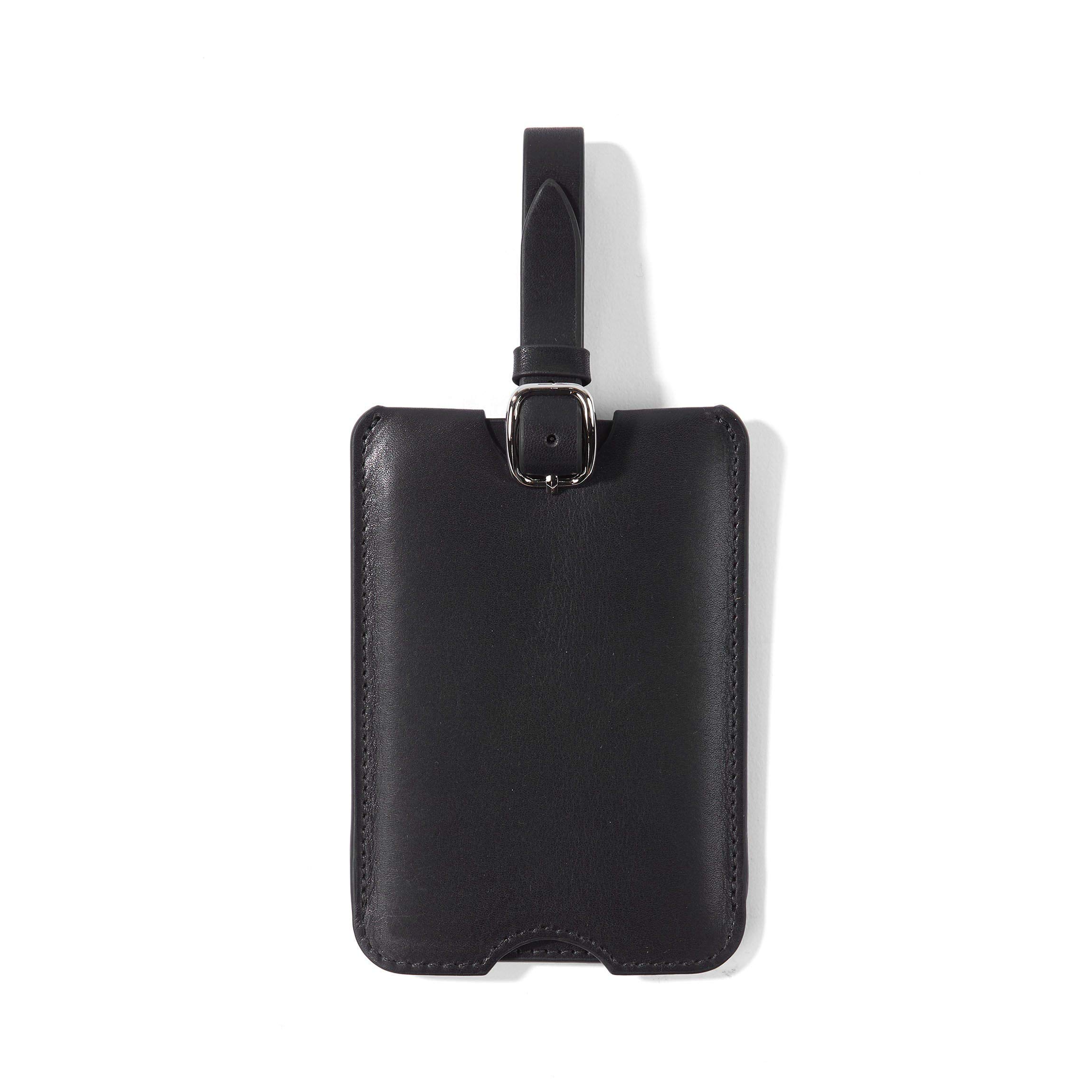 Leatherology Black Oil Deluxe Leather Luggage Tag - Premium Travel Accessory for Suitcases, Bags & Backpacks | Perfect for Business Trips & Vacations