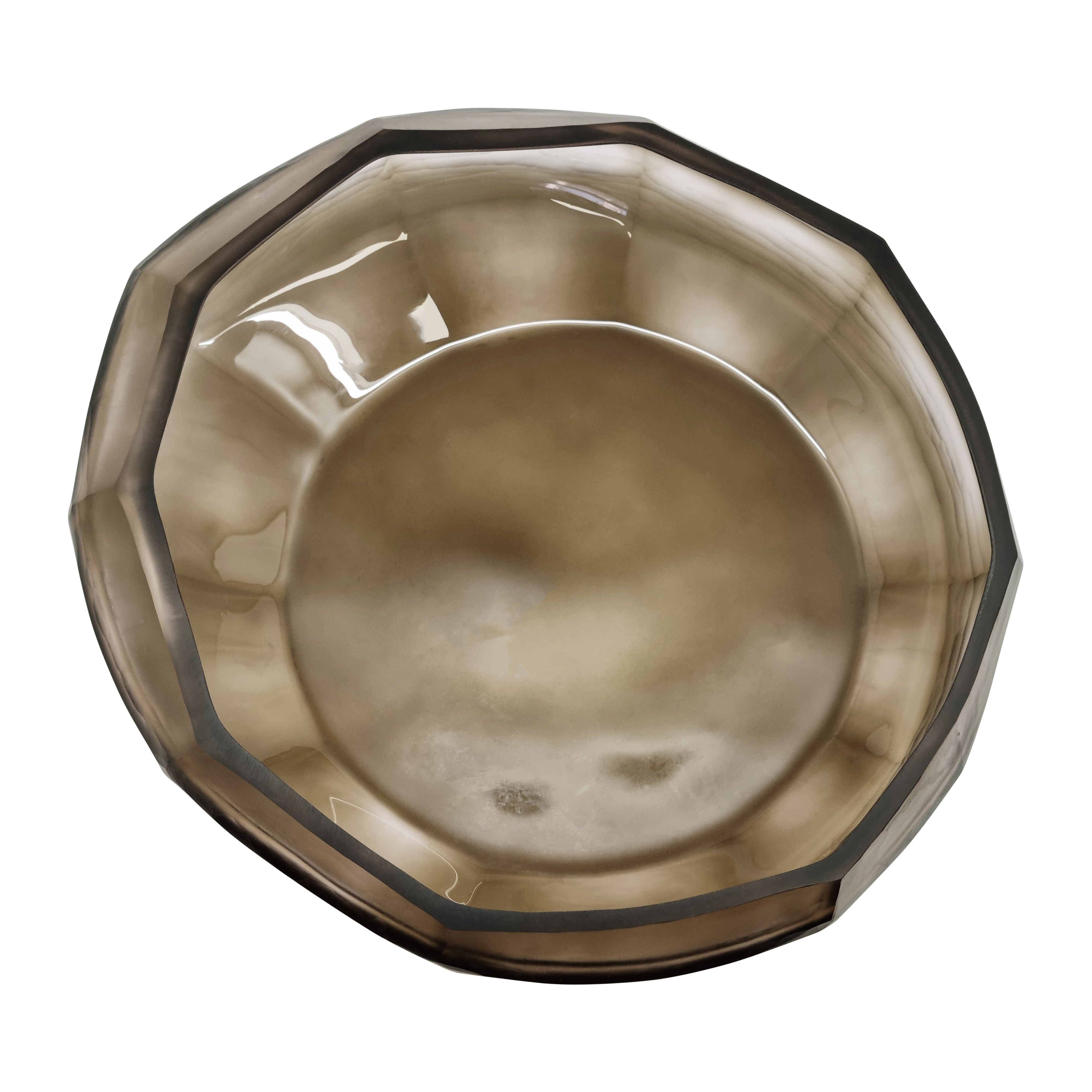 Sebastian Glass Bowl 39x11.5cm Smoke - Elegant Serving Bowl for Salads, Desserts & Party Snacks - Perfect for Entertaining & Home Decor