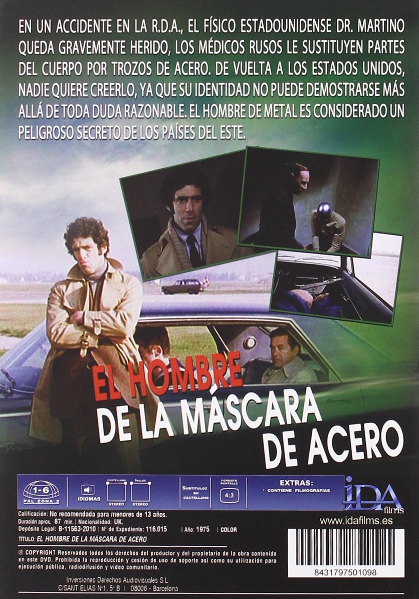 The Man with the Steel Mask - Sci-Fi Action Movie DVD (English Subtitles, PAL Region 0 Import from Spain) - Perfect for Movie Nights & Sci-Fi Collections