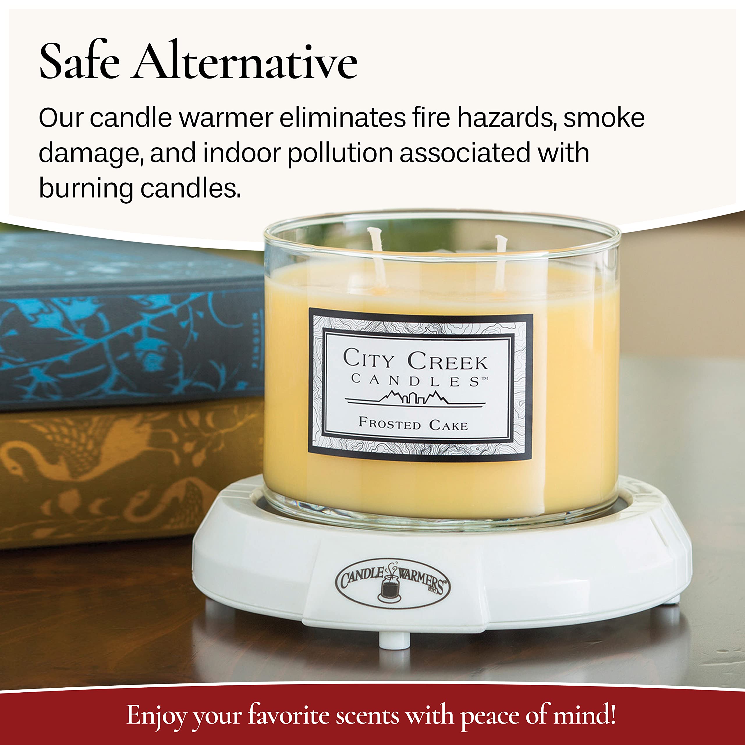 Original Plug-in Candle Warmer Plate - Electric Wax Melter for Jar Candles (White) | Perfect for Home, Office & Spa Aromatherapy