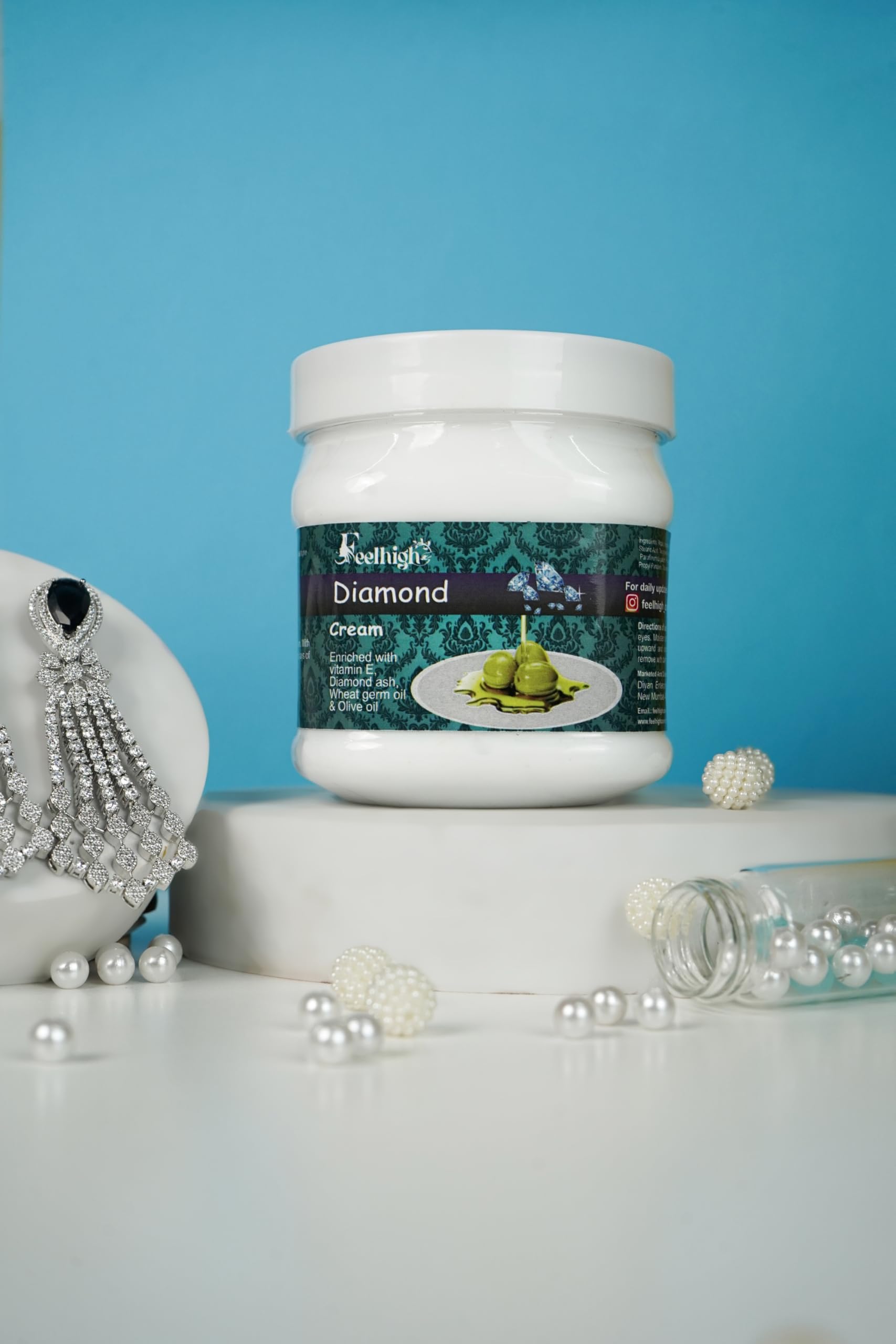 Feelhigh Papaya Face & Body Scrub with Diamond Cream - Exfoliating & Brightening Skincare Set (2 Items) for Glowing Skin at Home & Spa
