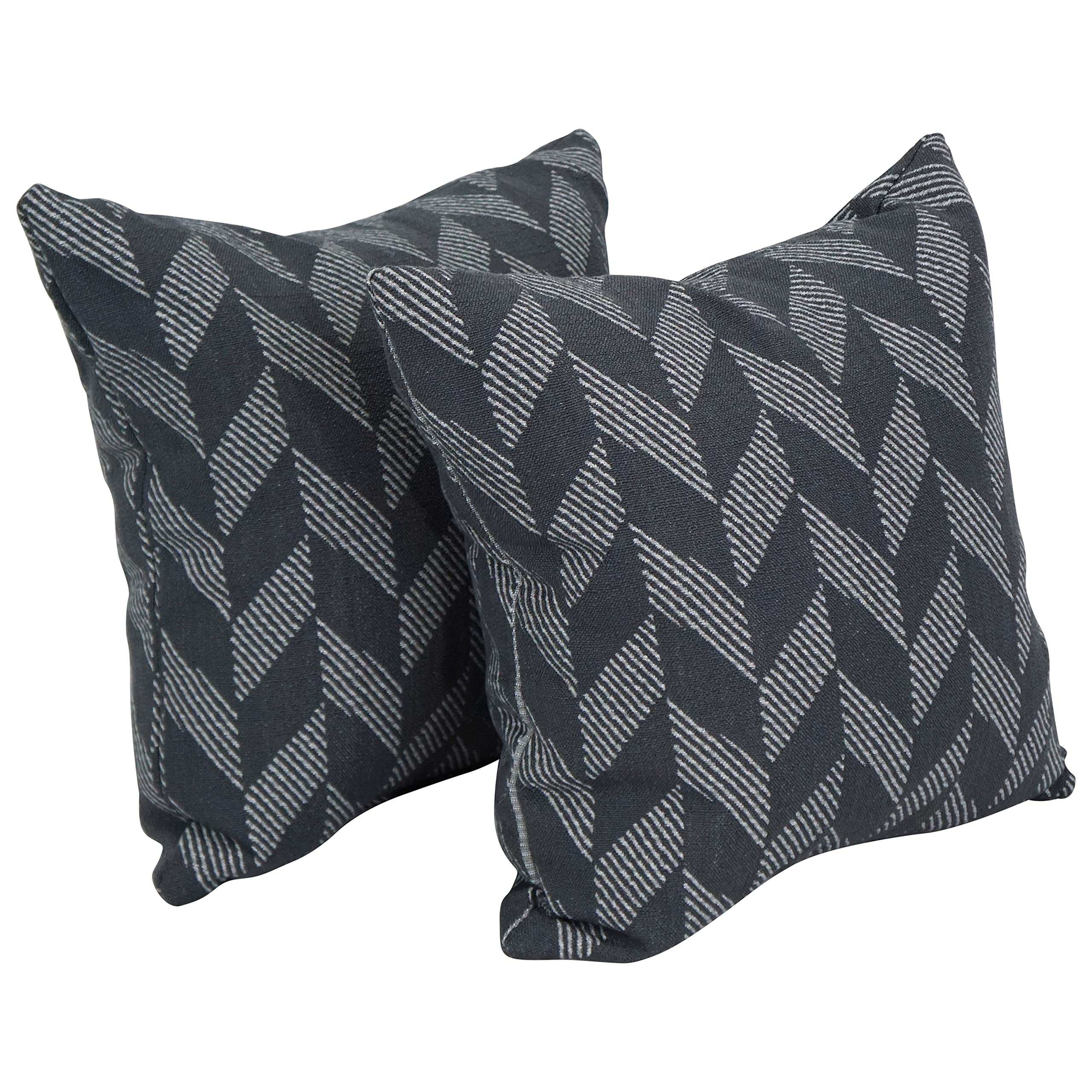 Blazing Needles 17x17 Inch Square Polyester Jacquard Decorative Throw Pillows, Set of 2 - Soft & Stylish Home Decor for Sofa, Bed, Couch (Gannawls Paveme Design)