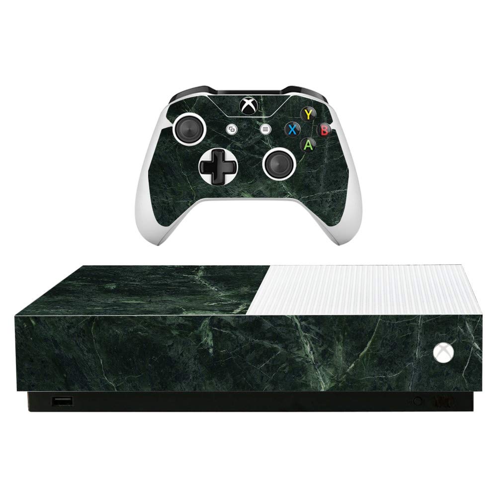 MightySkins Vinyl Skin Wrap for Microsoft Xbox One S All-Digital Edition - Green Marble Design | Protective & Durable Decal Cover | Easy to Apply & Remove | Made in USA | Perfect for Gaming Setups & Personalized Console Protection