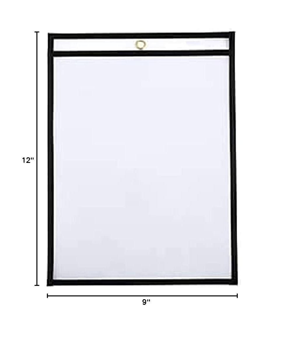 812754 Clear Job Ticket Holders 9 x 12 Inches - Pack of 25 (1770) - Perfect for Office Organization, Retail Displays & Workstation Documentation