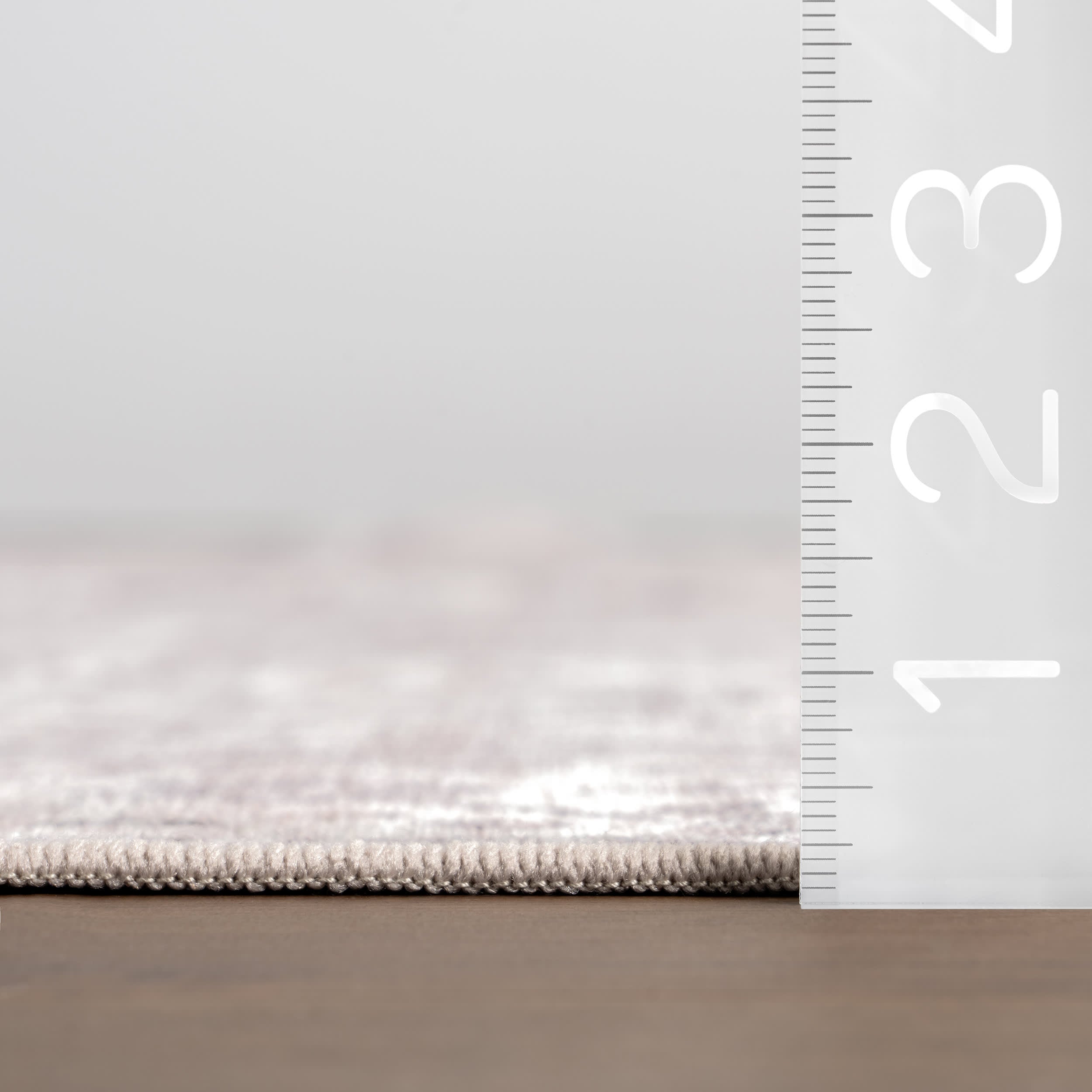 Atrium Medallion Spill Proof Washable Rug - Grey | Non-Slip Kitchen & Living Room Rug for Home Decor