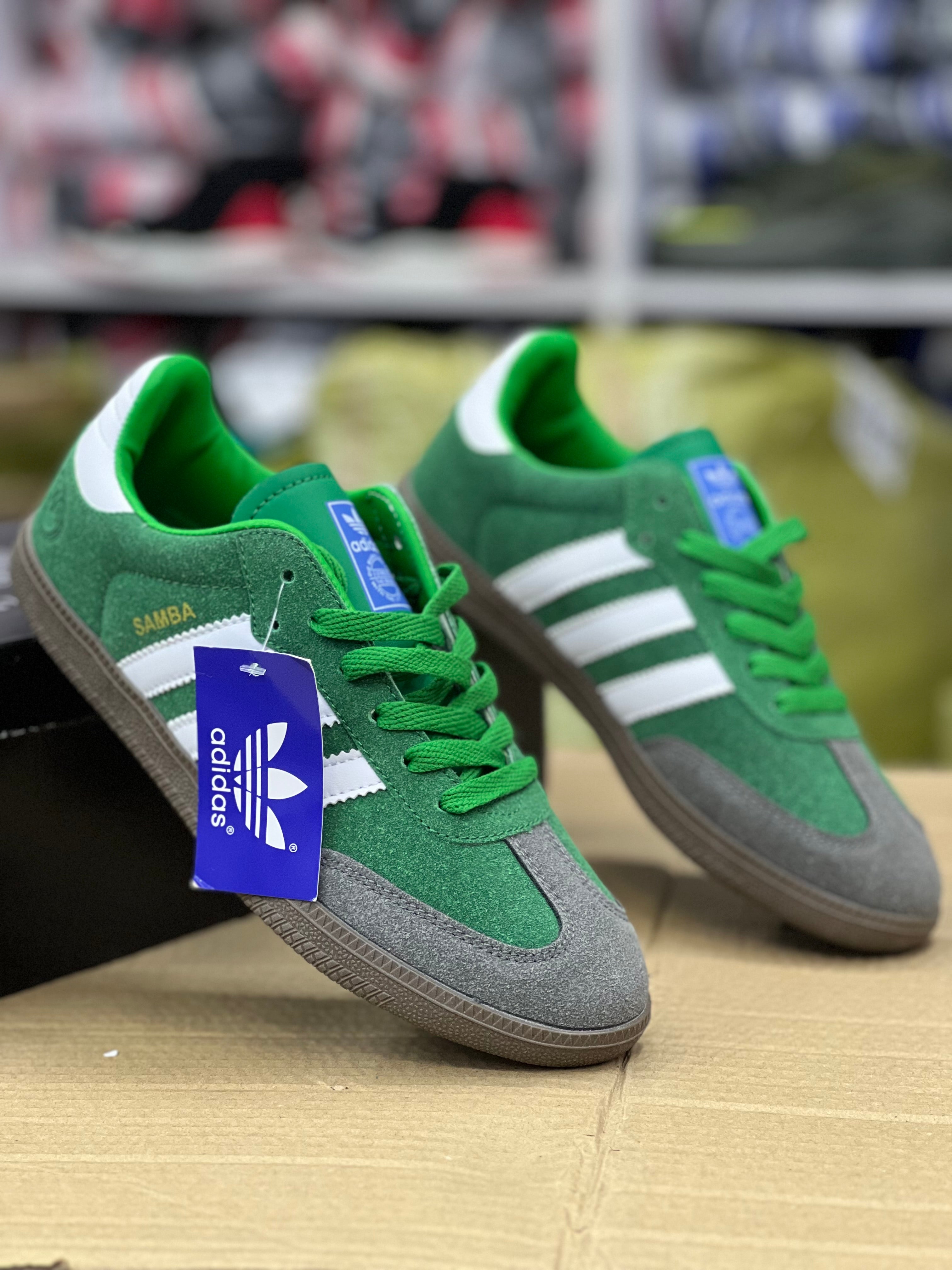 Adidas Samba Sneakers for Men & Women - Classic Green and White Leather Casual Shoes | Perfect for Streetwear, Gym, and Everyday Fashion