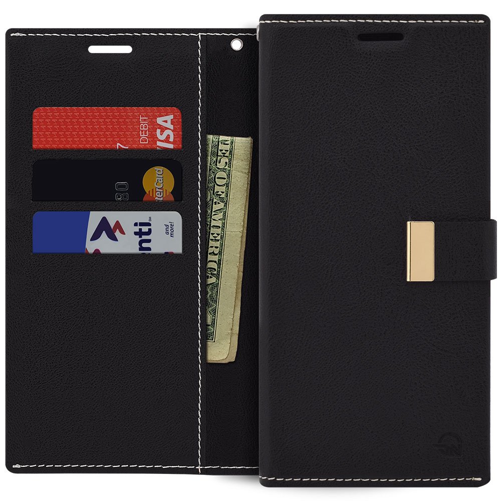 Qoosan Premium PU Leather Wallet Case for iPhone 11 Pro Max 6.5 Inch - Magnetic Flip Cover with Card Slots, Kickstand & Secure Closure | Protective Folio for Apple iPhone 11 Pro Max (Black) - Perfect for Daily Use, Travel & Hands-Free Viewing