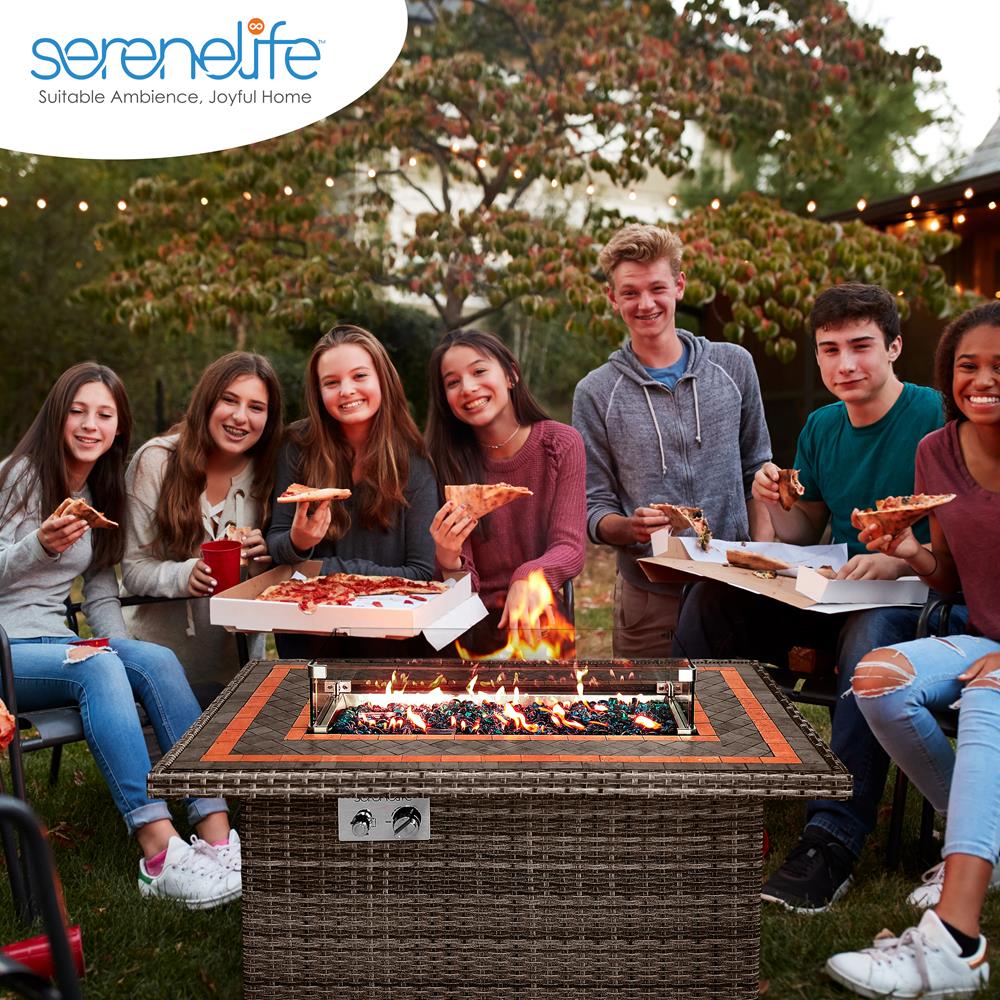 Outdoor Propane Gas Fire Pit for Patio, Backyard & Camping - Portable & Durable Steel Fire Pit with Lava Rocks - Perfect for Gatherings, Heating & Ambiance