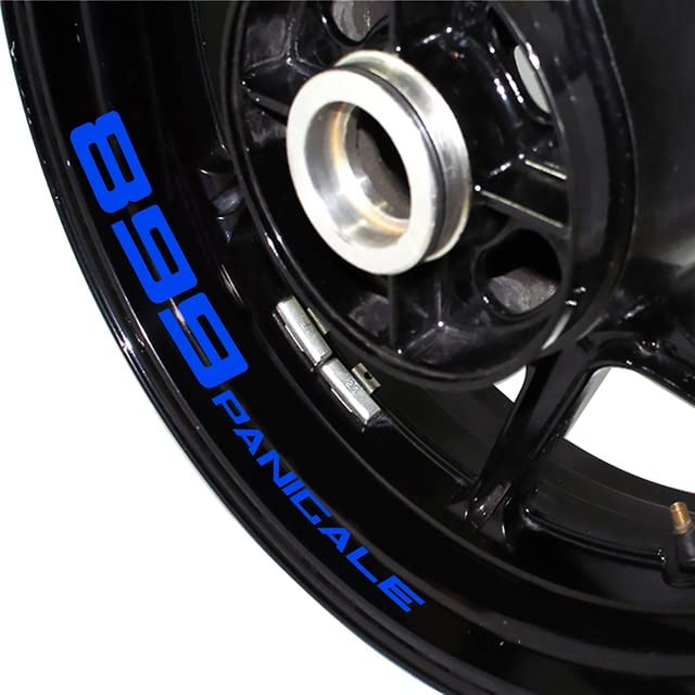 Ducati 899 Panigale Motorcycle Reflective Rim Wheel Decal Kit - Waterproof Tire Rim Stickers for Enhanced Visibility & Style (Blue) - Perfect for Night Riding & Custom Bike Decoration