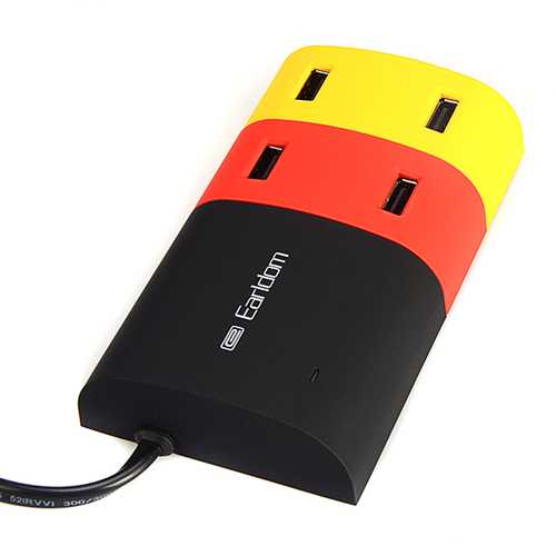 Earldom 5V 6.2A 4-Port USB Charger Hub - Fast Charging Station for iPhone, Android, iPad, Tablets - Perfect for Home, Office & Travel