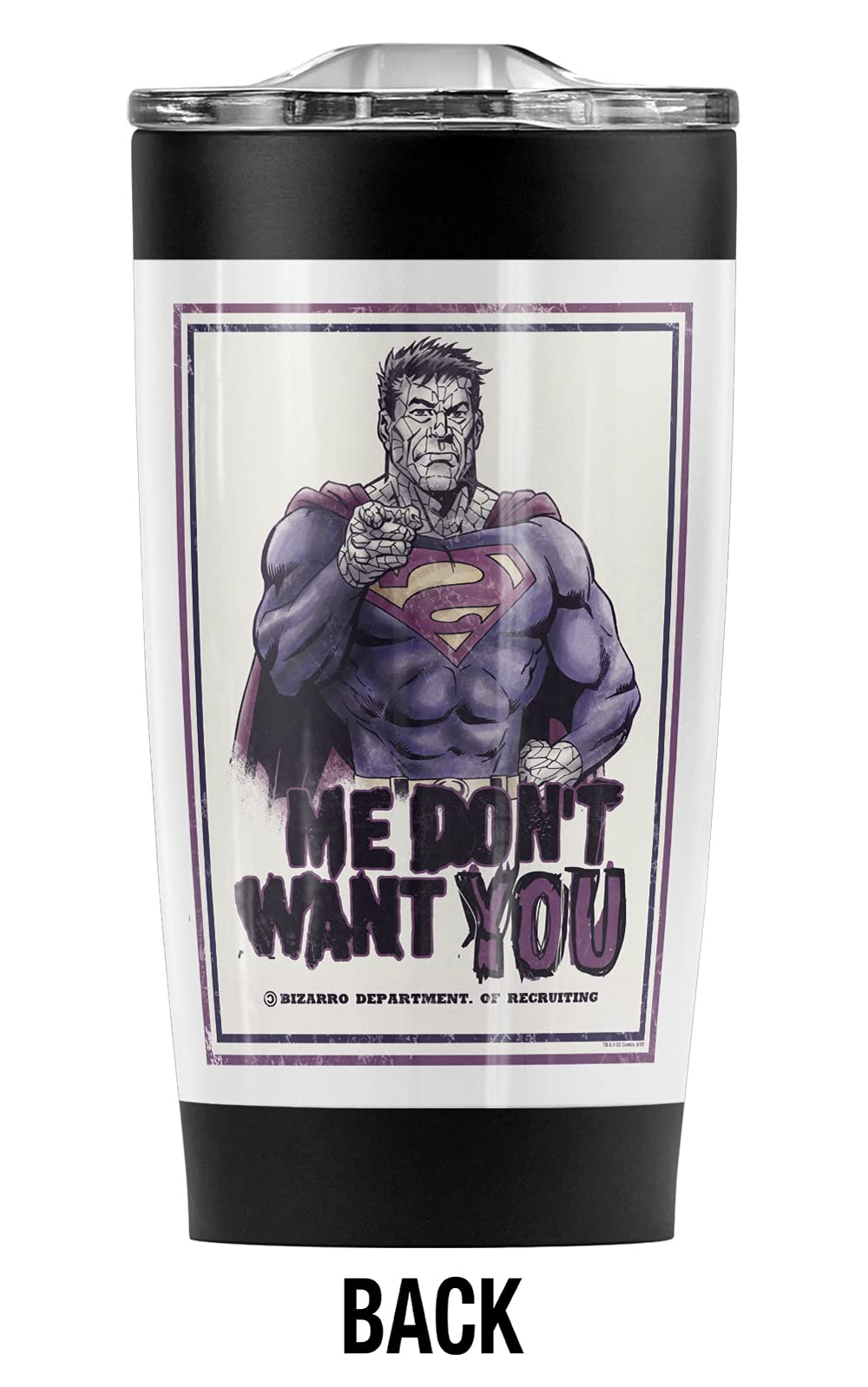 Superman Stainless Steel Tumbler 20oz - Vacuum Insulated Travel Mug with Leakproof Sliding Lid - Double Wall Coffee Cup for Hot & Cold Drinks - Perfect for Office, Gym, Camping and Road Trips