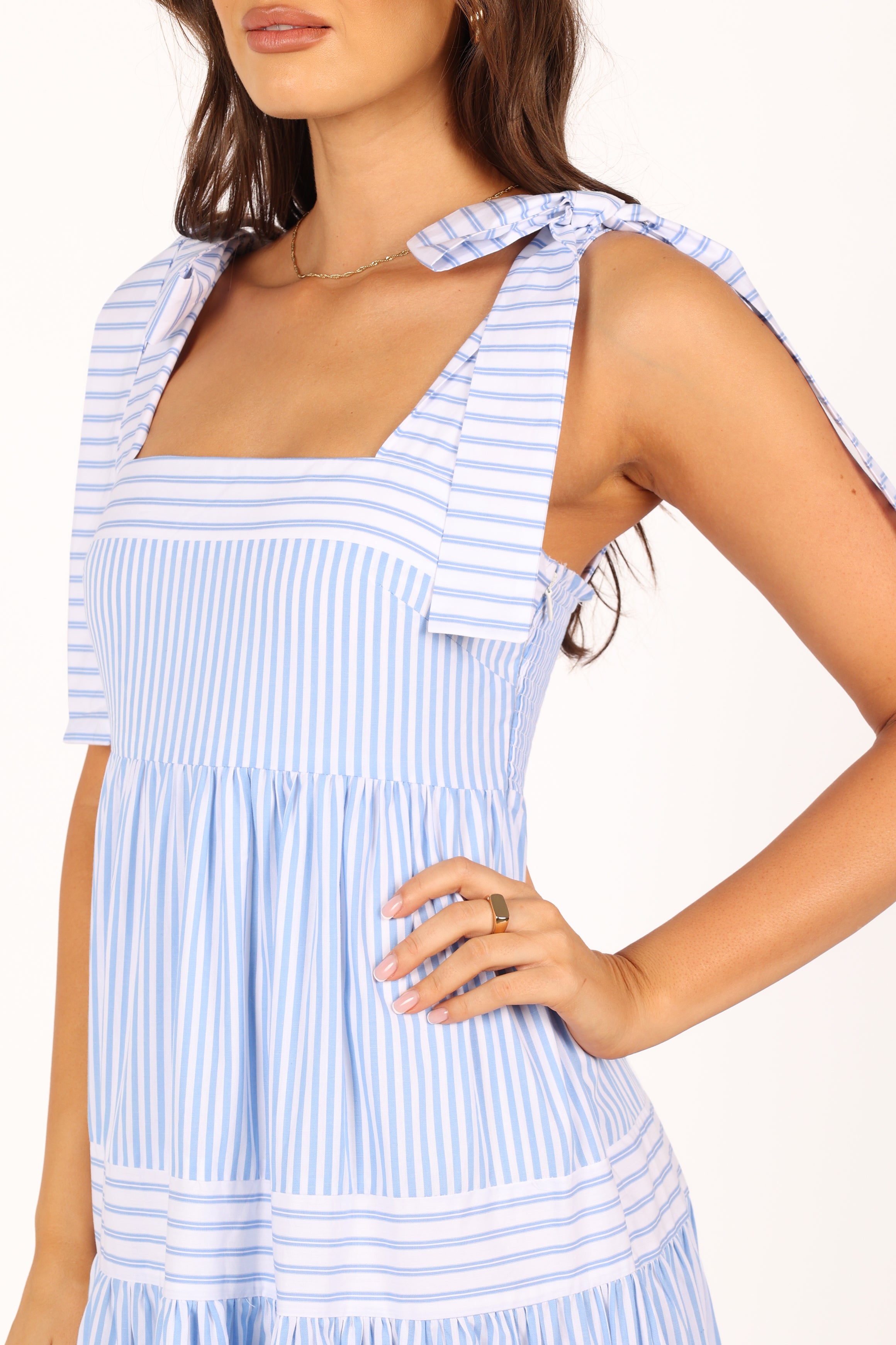 Bella Women's Maxi Dress - Blue Striped Flowy Summer Dress for Beach, Vacation & Casual Wear | Lightweight & Comfortable