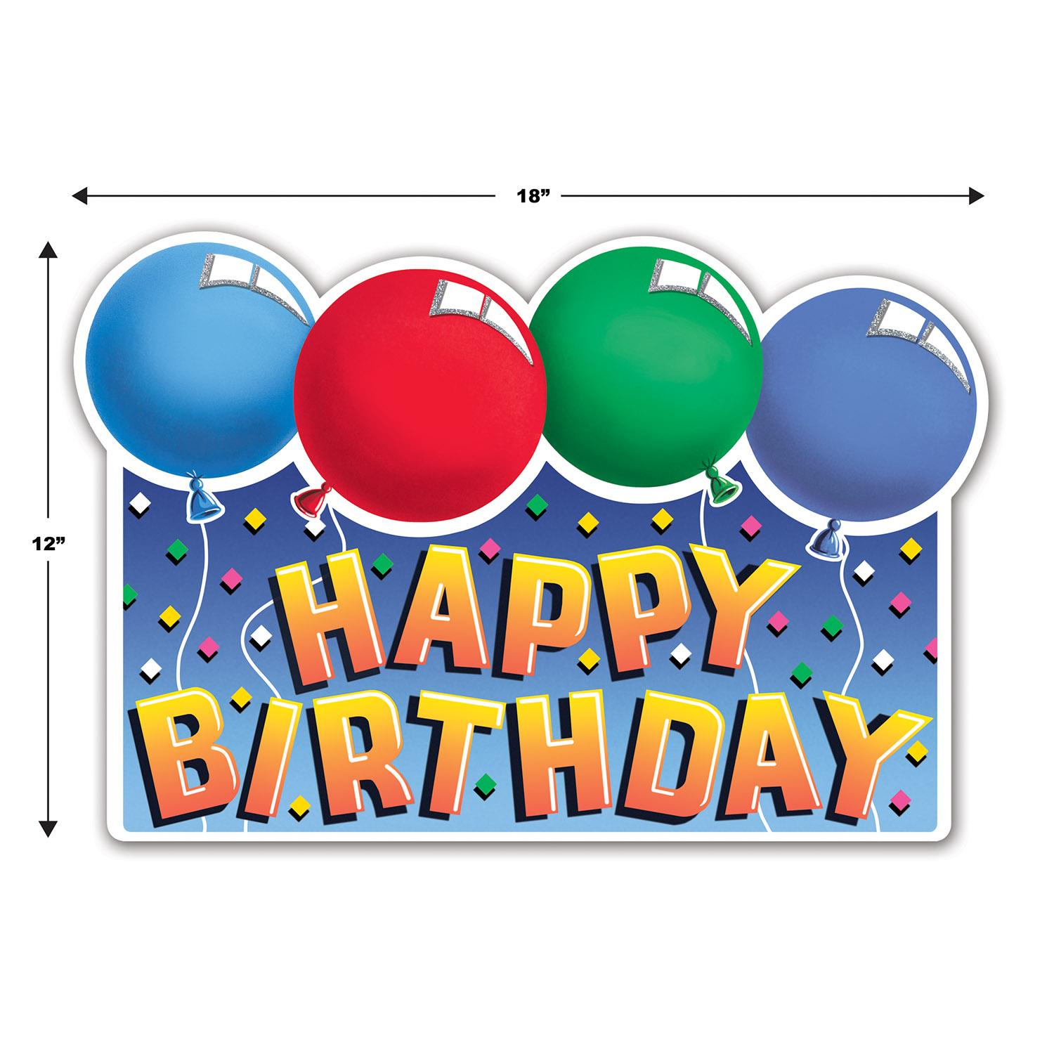 12 Pack Beistle Glittered Happy Birthday Sign - Party Decorations for Birthday Celebrations, Baby Showers & Special Events
