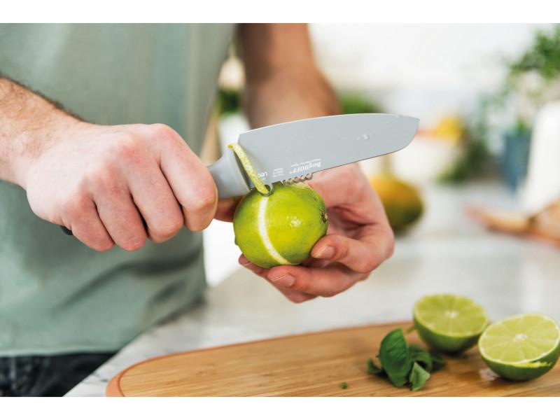 BergHOFF Leo 4.25 Inch Stainless Steel Vegetable Knife with Zester - Professional Kitchen Knife for Peeling, Slicing & Grating Fruits & Vegetables - Perfect for Home Cooking & Meal Prep