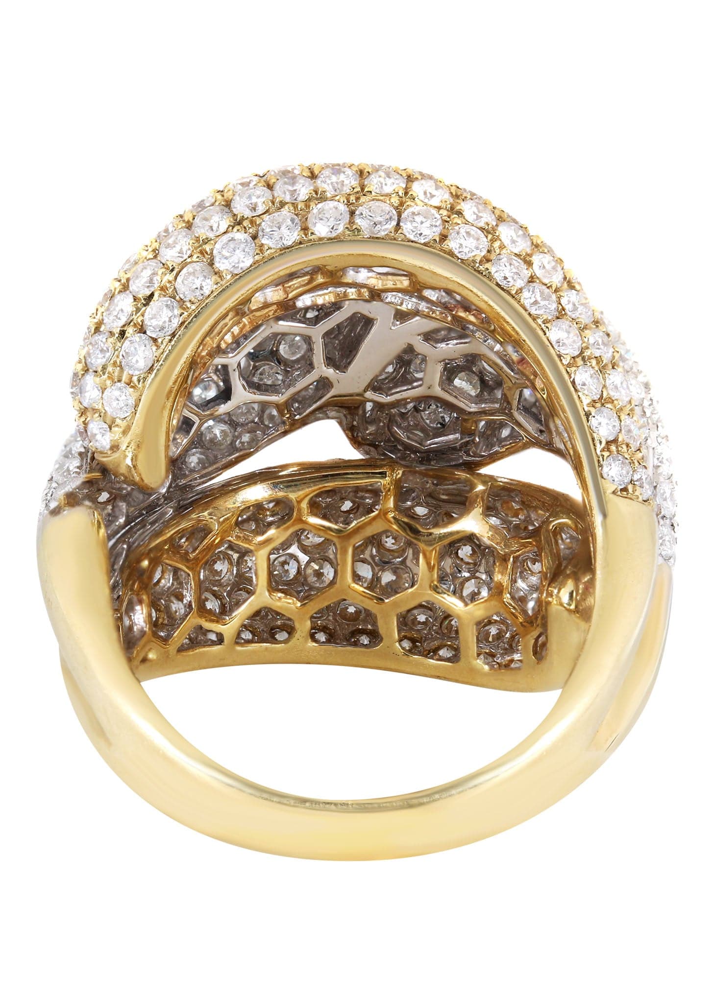 14K White Gold Diamond Cocktail Ring for Women - 5.18 Carat Total Weight, 13.3 Grams - Elegant Party Jewelry for Evening Events, Weddings & Special Occasions