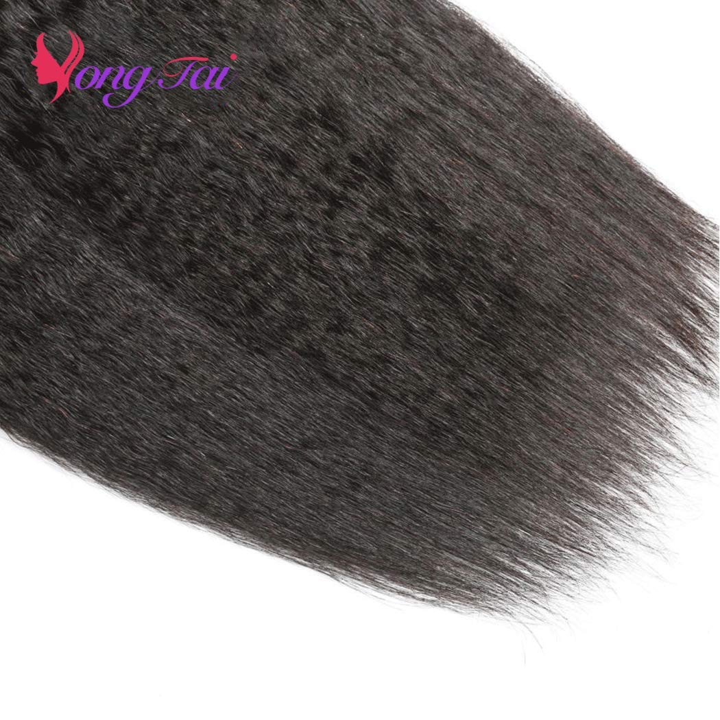 Kinky Straight Human Hair Extensions 20 20 20 Inches - Unprocessed Brazilian Virgin Hair 3 Bundles (1B Color) for Natural Look & Styling | Perfect for Daily Wear, Parties & Special Occasions