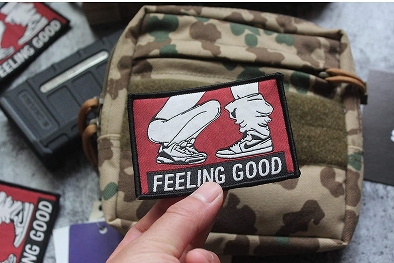 Funny Feeling Good Embroidered Tactical Morale Patch - Hook and Loop Fastener for Military Gear, Backpacks & Tactical Vests - Perfect for Outdoor Adventures, Airsoft & Cosplay