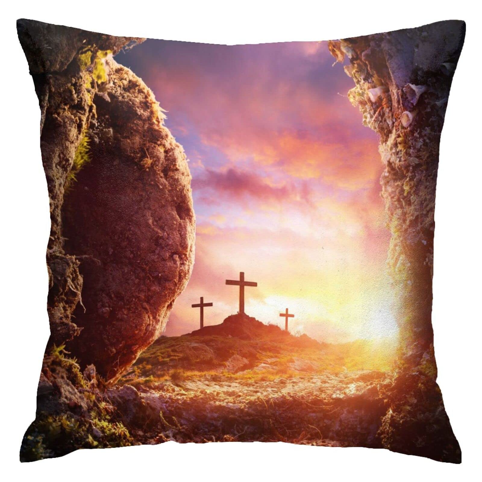 Valentine's Day Jesus Christ Resurrection Throw Pillow Cover 18x18 - Religious Home Decor for Couch, Sofa, Bedroom, Office & Car - Perfect for Easter, Lent & Christian Gift Giving
