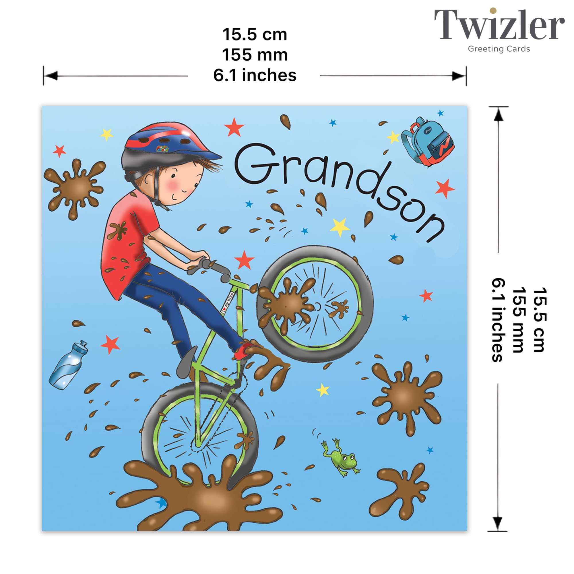 Happy Birthday Card for Grandson with Mountain Bike Design - Thoughtful Grandson Birthday Greeting Card - Perfect Children's & Boys Birthday Card - Unique Grandson Gift Idea - Ideal for Birthday Wishes, Special Occasions & Keepsake Memories