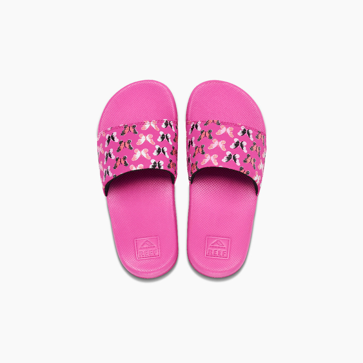 Girls' Reef Youth One Slide Sandals - Comfortable Beach & Pool Slides for Kids, Perfect for Summer, Vacation, and Outdoor Play