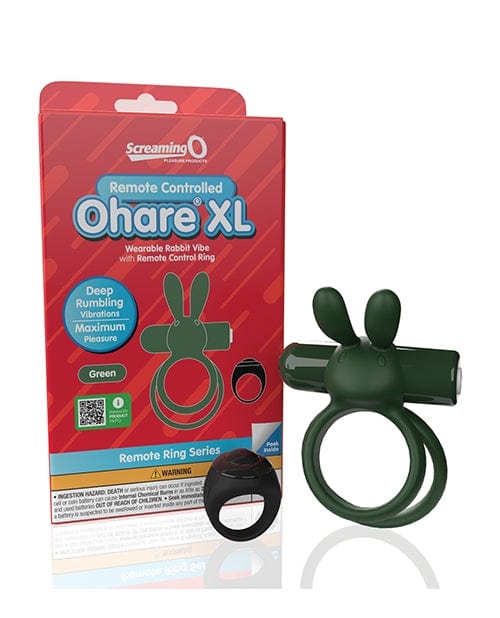 Screaming O Ohare XL Green Remote Controlled Vibrating Ring - Couples Sex Toy for Enhanced Intimacy & Long Distance Play
