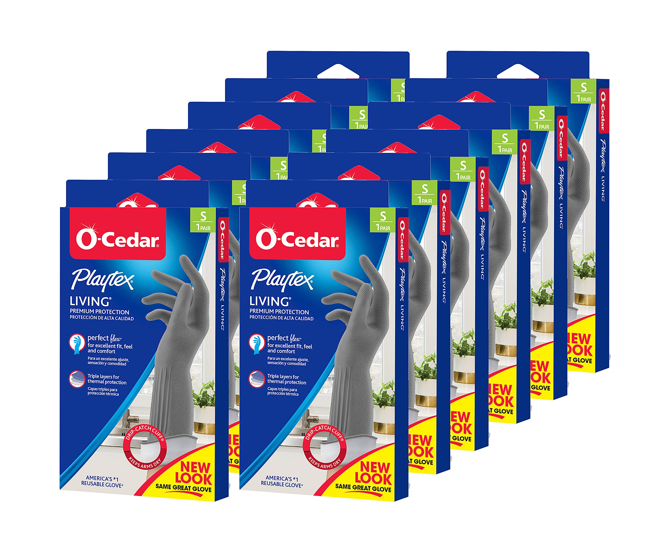 Playtex Living Reusable Rubber Cleaning Gloves - Small Size for Dishwashing, Household Chores & Kitchen Cleaning - Durable Latex Gloves for Hand Protection