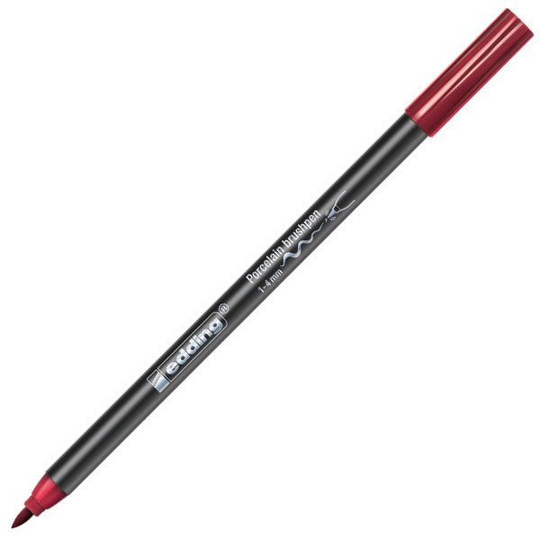 edding 4200 Porcelain Brush Pen - White Paint Marker for Ceramics, Glass & DIY Crafts - Perfect for Pottery, Mugs & Home Decor Projects