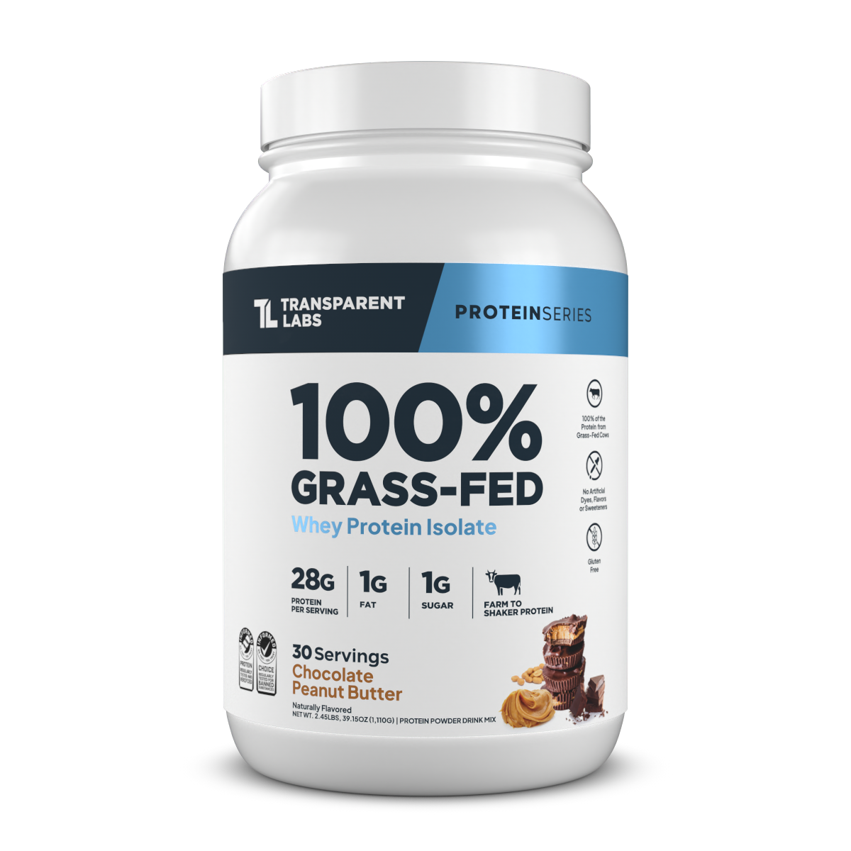 Grass Fed Whey Protein Isolate Powder - 100% Pure, Unflavored, Low Carb & Lactose Free - Ideal for Post-Workout Recovery, Muscle Building & Keto Diet