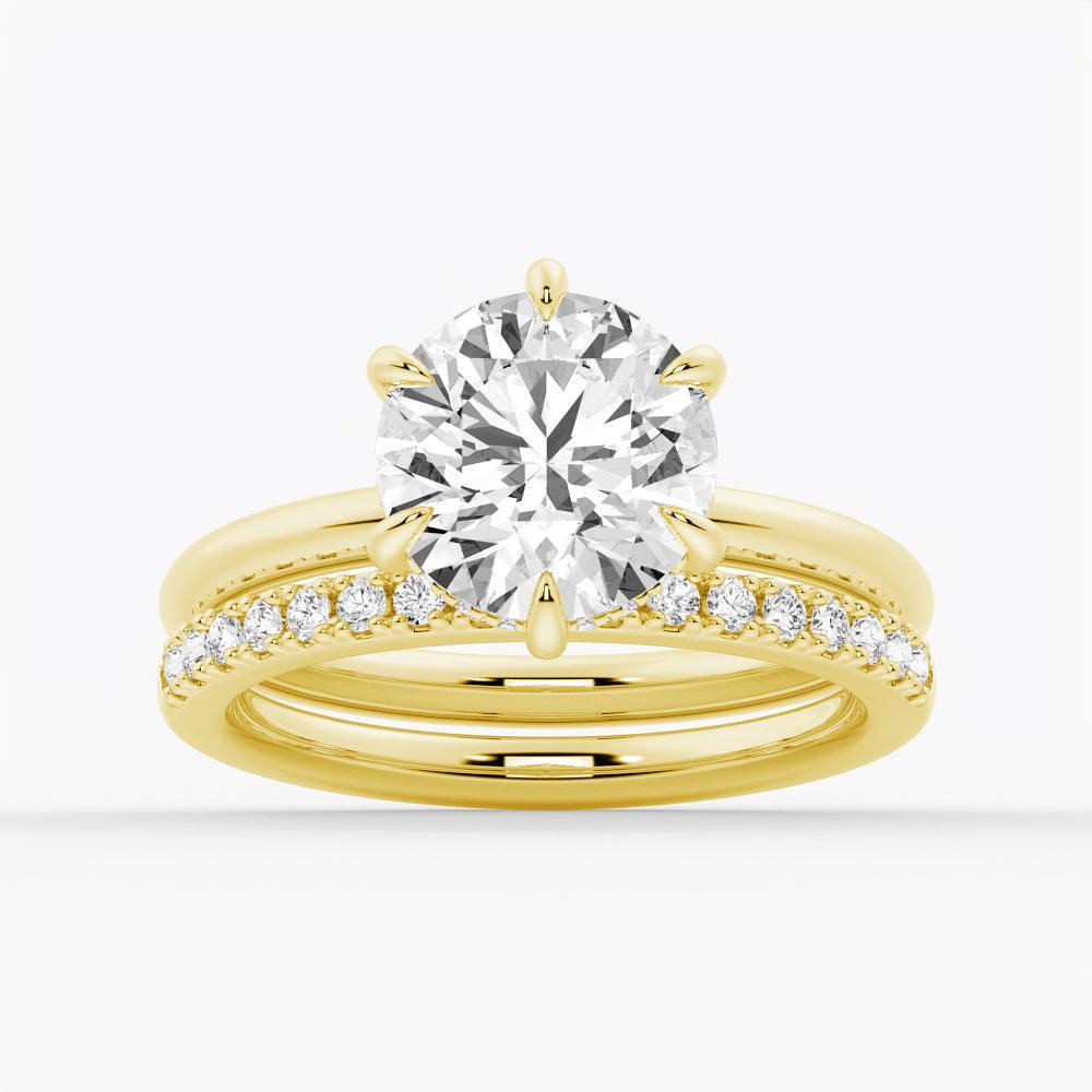 6-Prong Solitaire Moissanite Engagement & Wedding Ring Set for Couples with Matching Men's Band - Perfect for Proposals, Anniversaries & Romantic Occasions