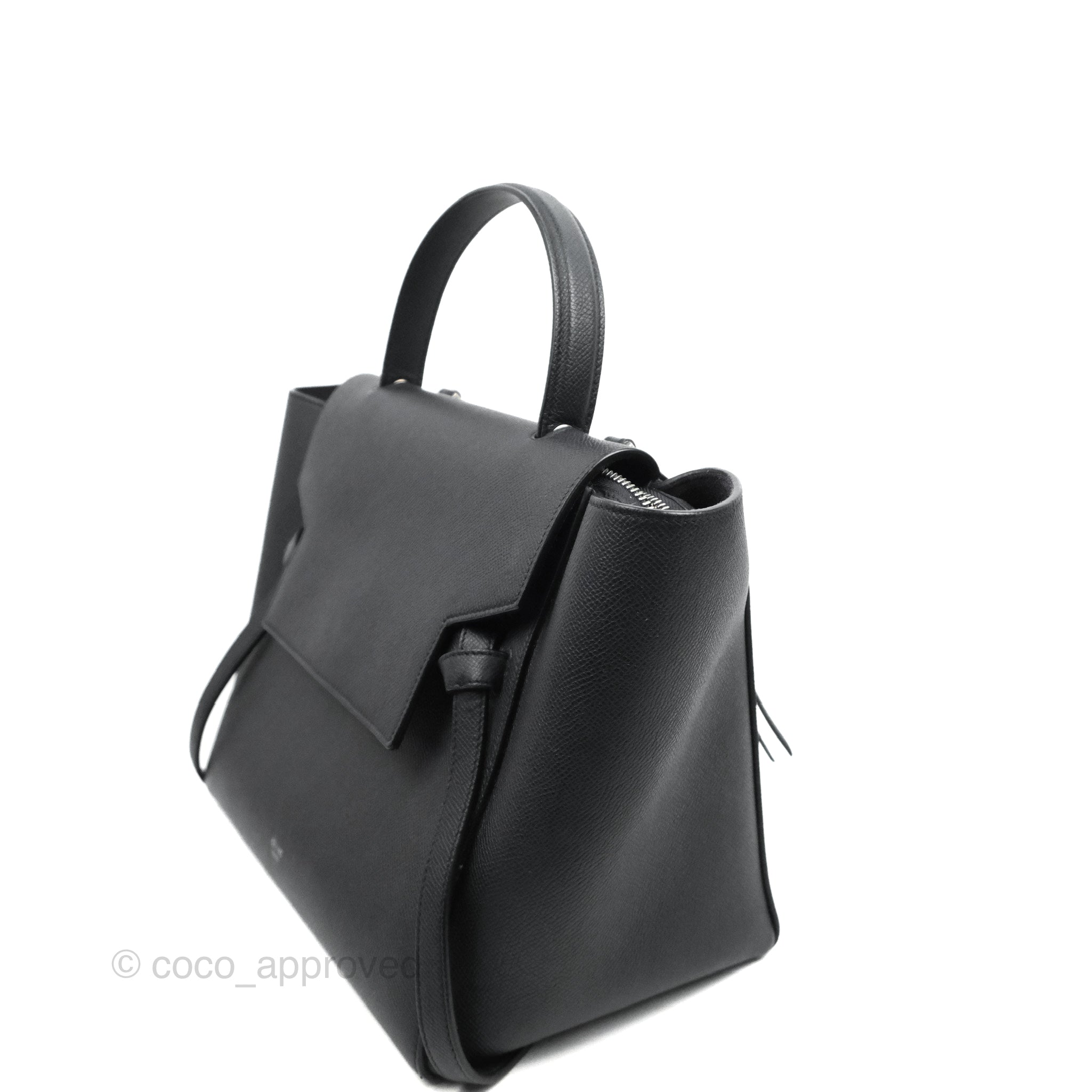 Celine Mini Belt Bag in Dark Navy Grained Calfskin with Silver Hardware - Stylish Crossbody Purse for Women, Perfect for Work, Travel & Everyday Use