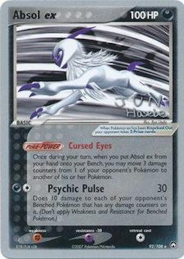 Absol ex (92/108) Pokemon TCG Card - Flyvees Jun Hasebe World Championships 2007 - Rare Collectible for Trading Card Game Players & Pokemon Fans