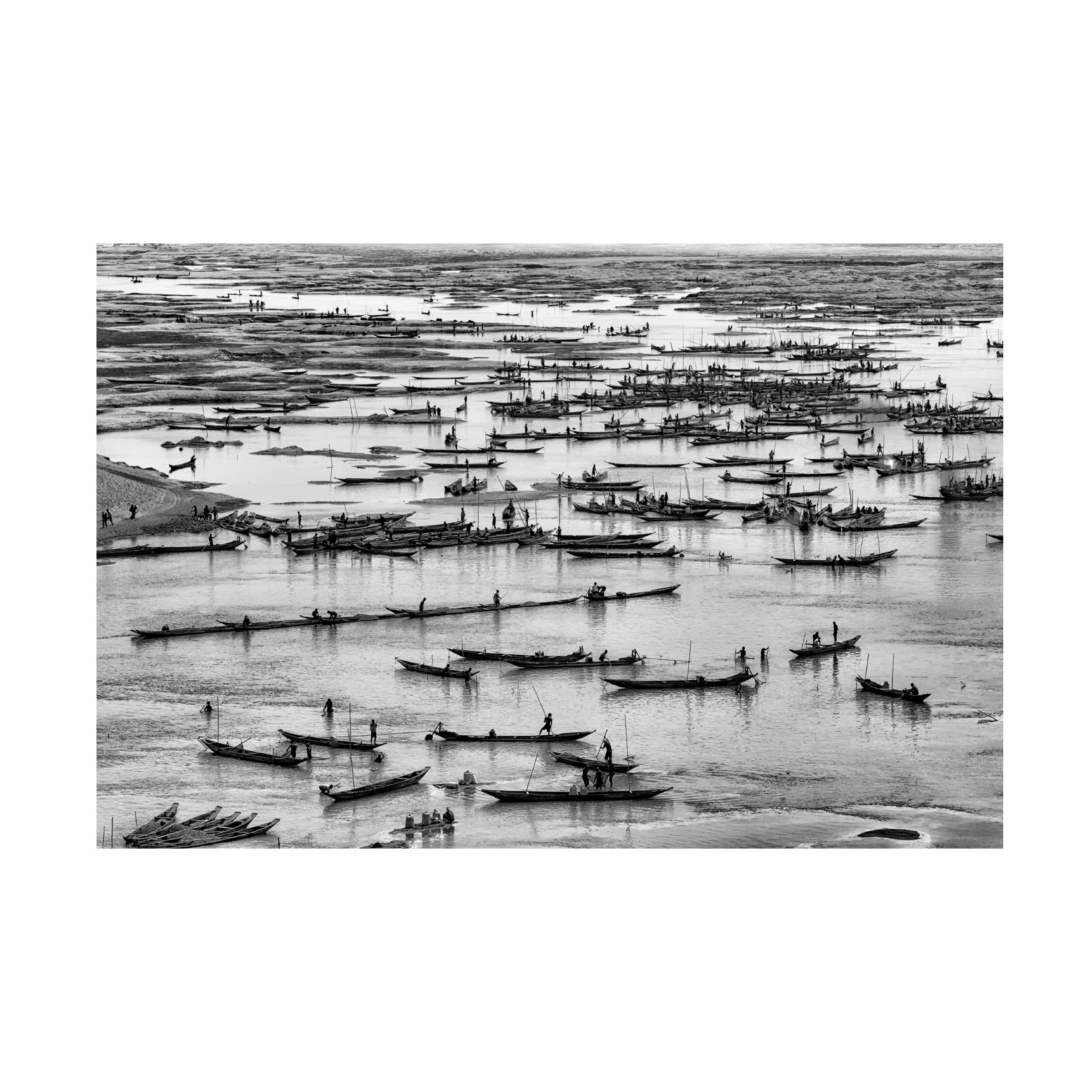 Trademark Fine Art 'Mass of Boats' Canvas Wall Art Print by Azim Khan Ronnie - Coastal Nautical Decor for Living Room, Bedroom & Office